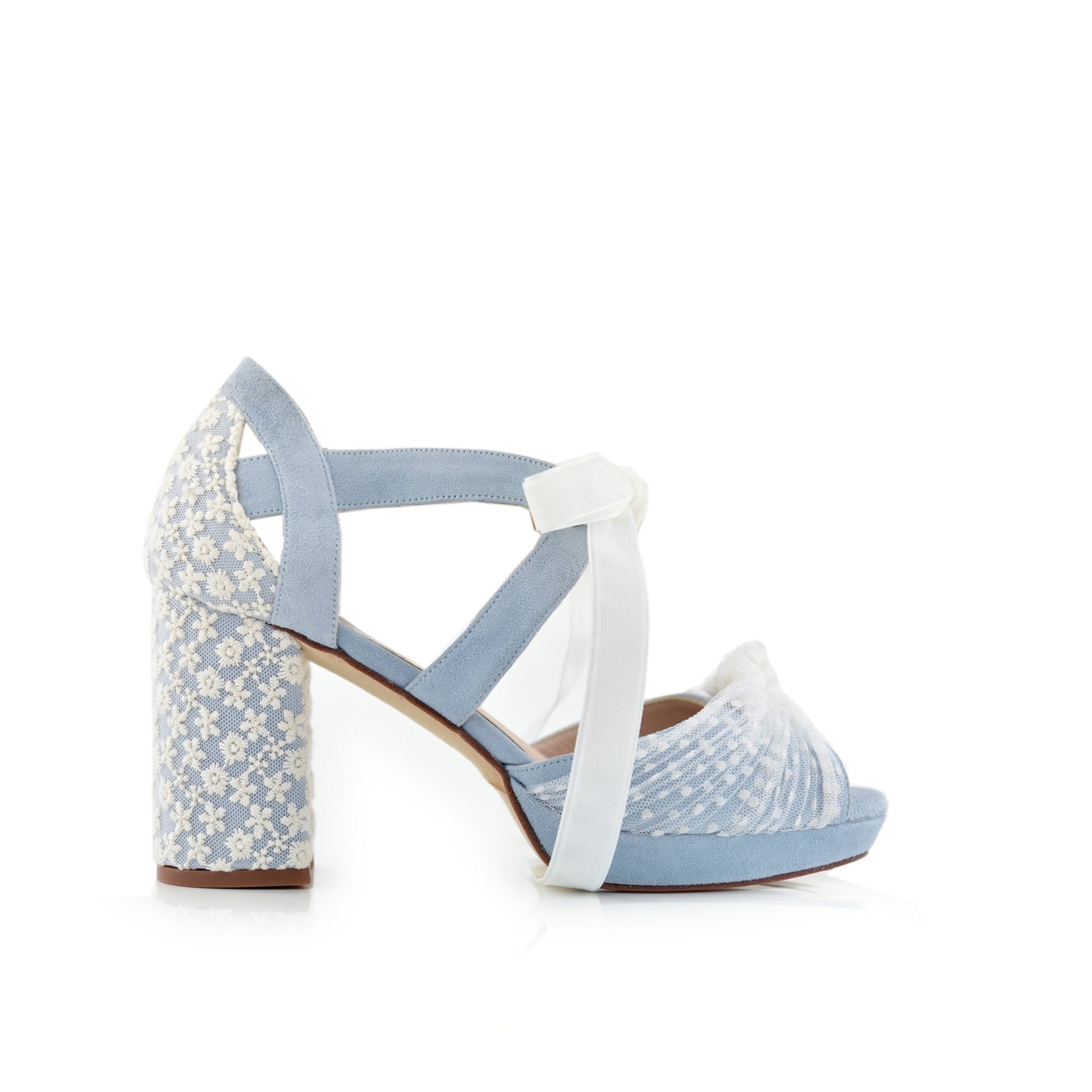 Agnes Celeste Ágnes Azul Marion Midi — Zapatos de novia Lomas Shoes