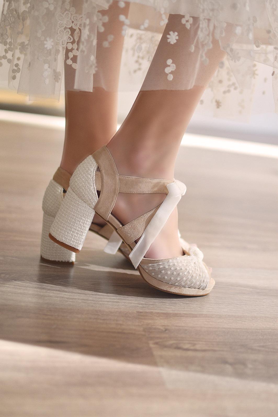 ÁGNES beige rafia petit - zapatos_novia