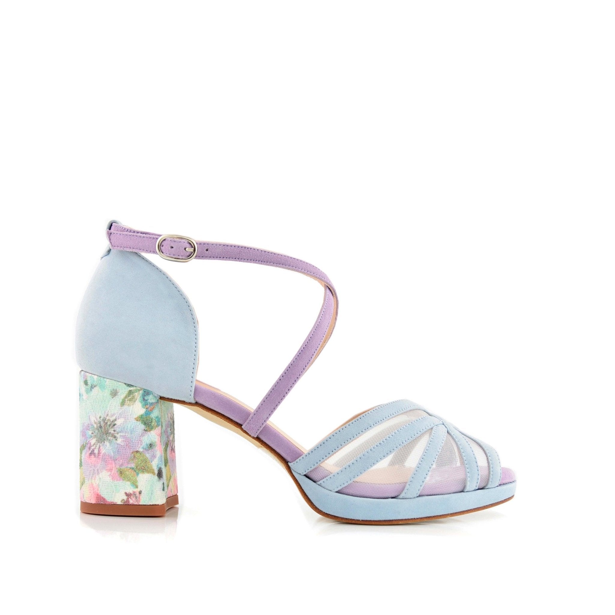 Antonella Celeste Blossom Blue Sky Petit — Zapatos de novia Lomas Shoes