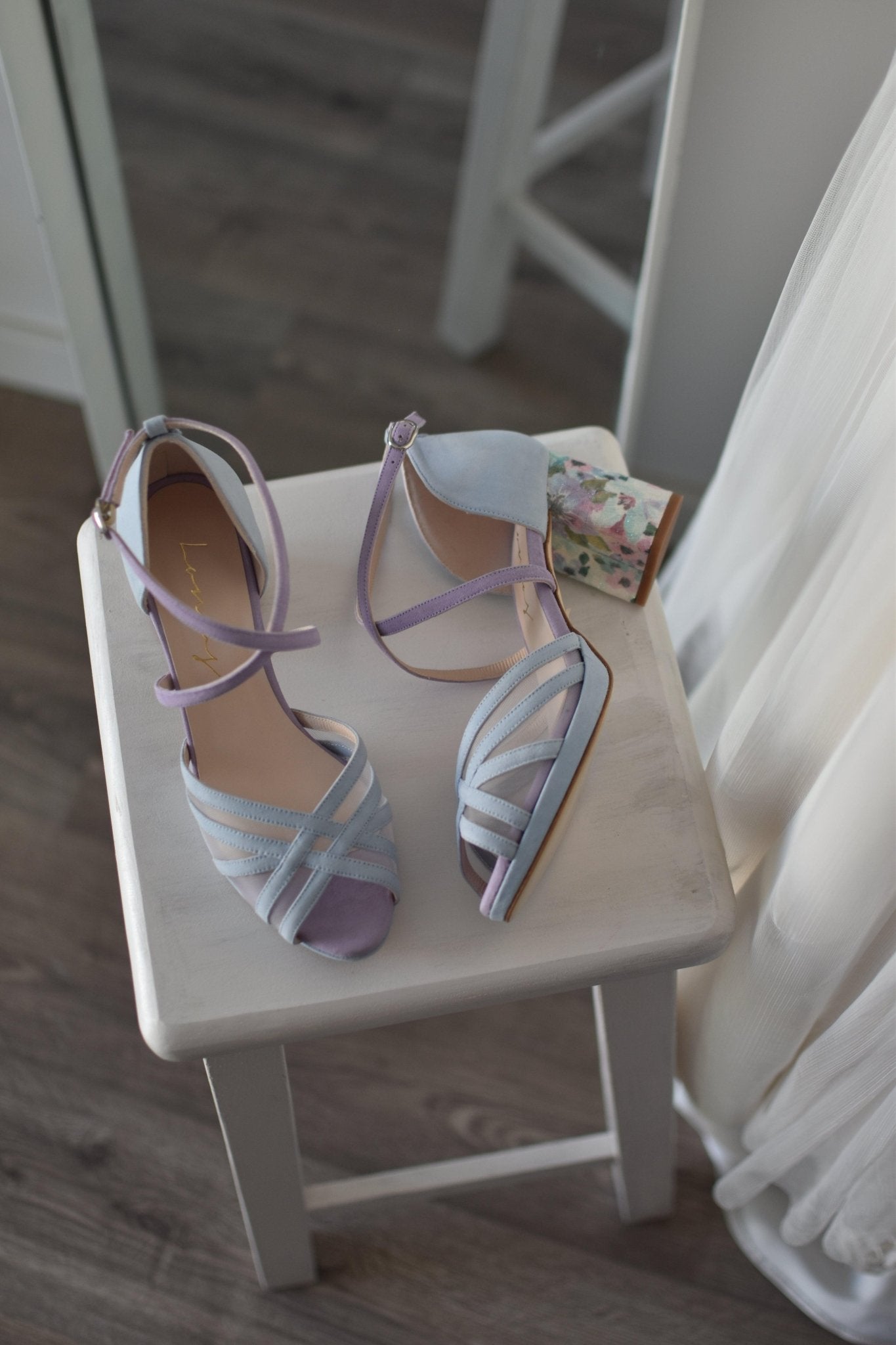 ANTONELLA Blossom blue sky lavanda petit - zapatos_novia