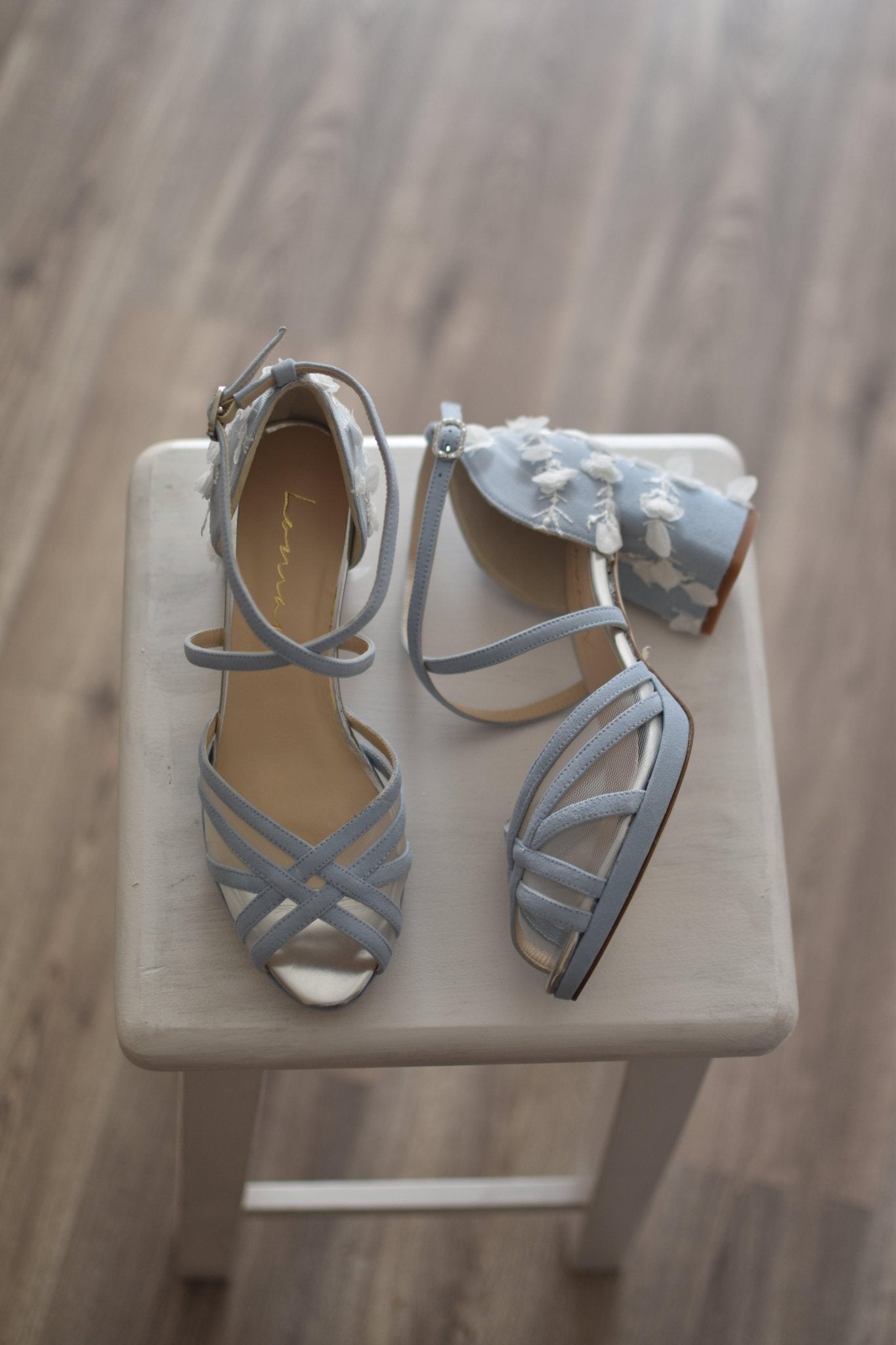 ANTONELLA blue sky 3D flowers petit - zapatos_novia