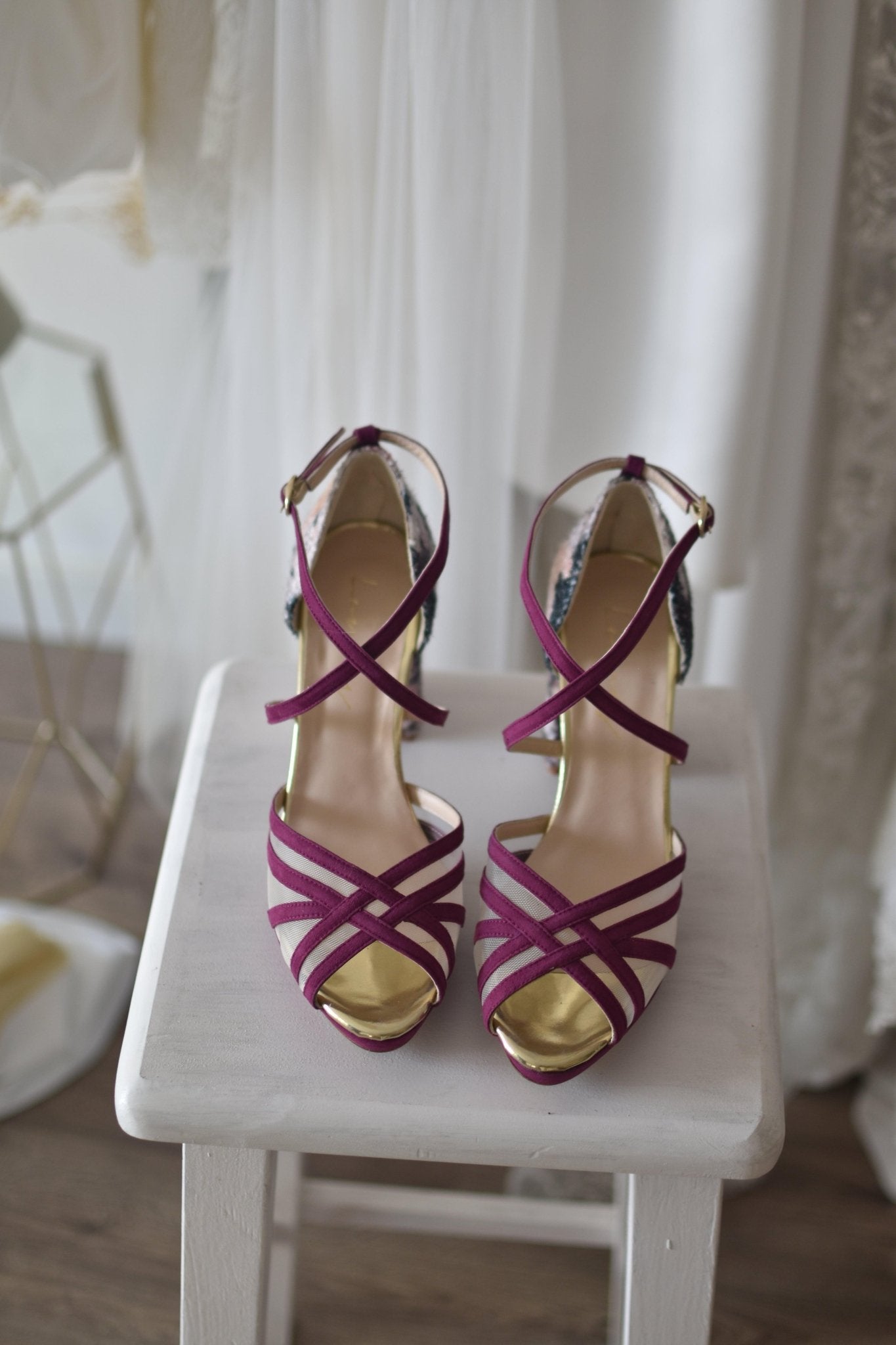 ANTONELLA bugundi tweed TOTAL floral 85 - zapatos_novia