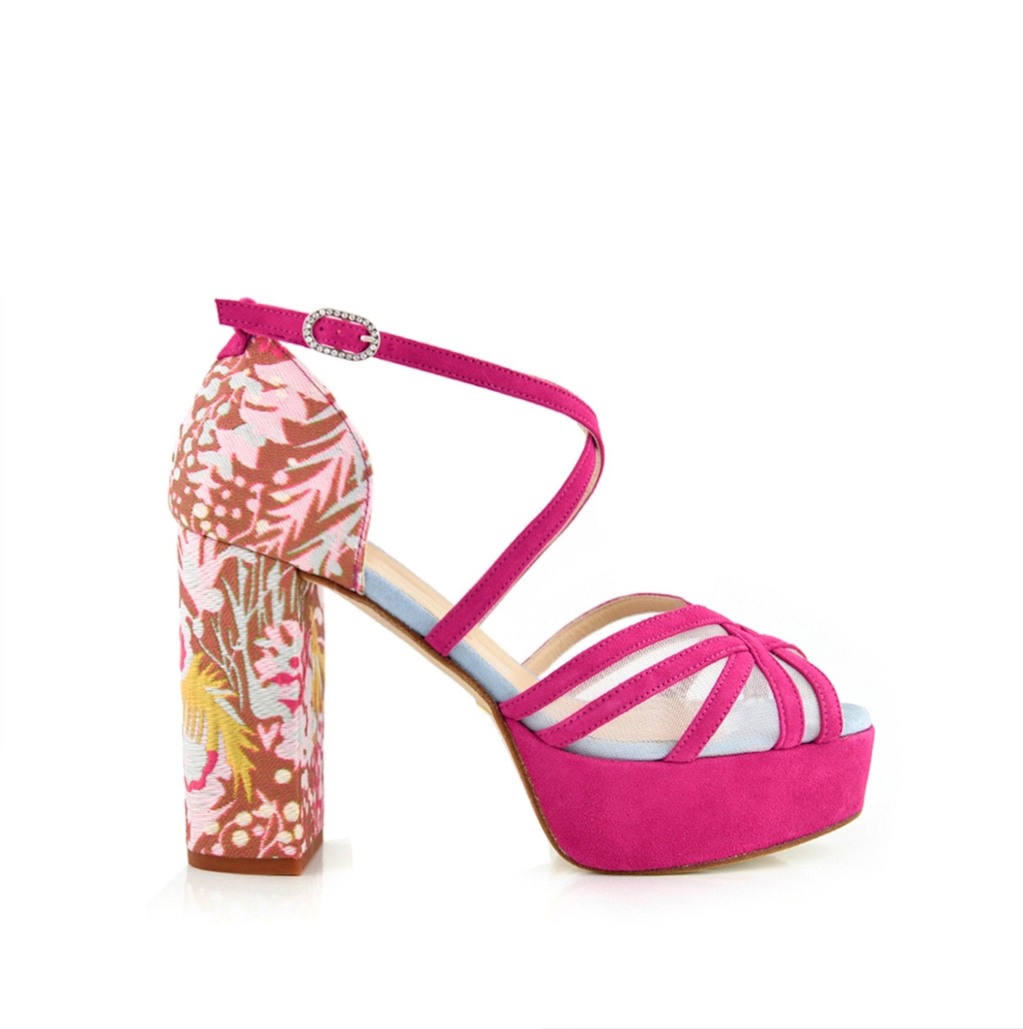 Antonella Buganvilla Fresa Mandarín Rosa Maxi — Zapatos de novia Lomas Shoes