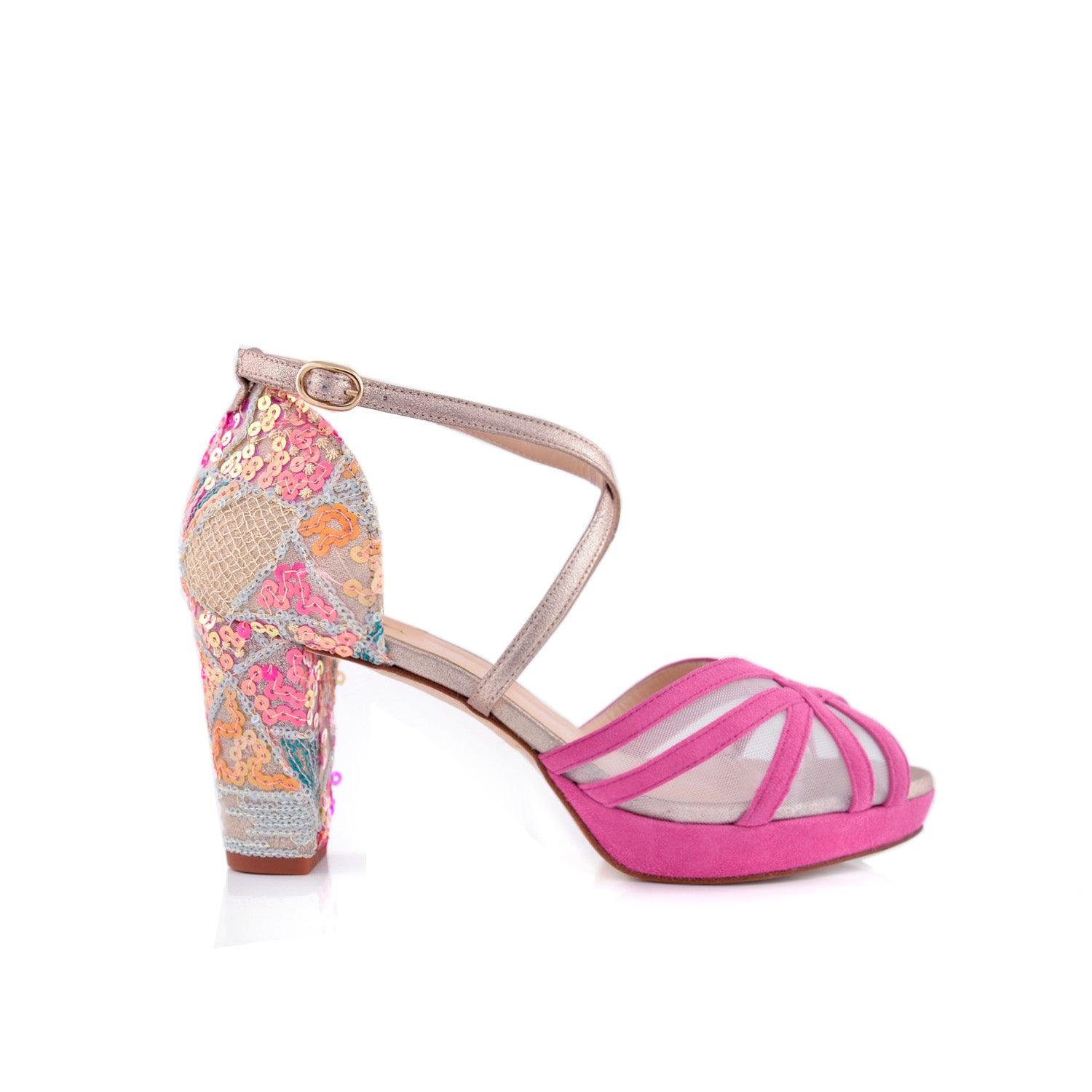 Antonella Buganvilla Fucsia Feodora Mare Alto — Zapatos de novia Lomas Shoes