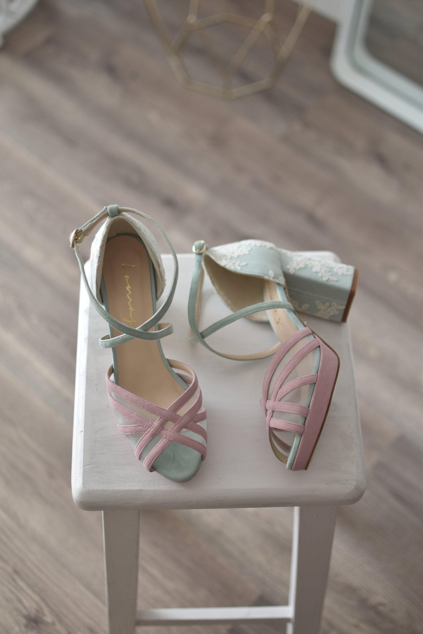 ANTONELLA pink - mint Oliveti 85 - zapatos_novia