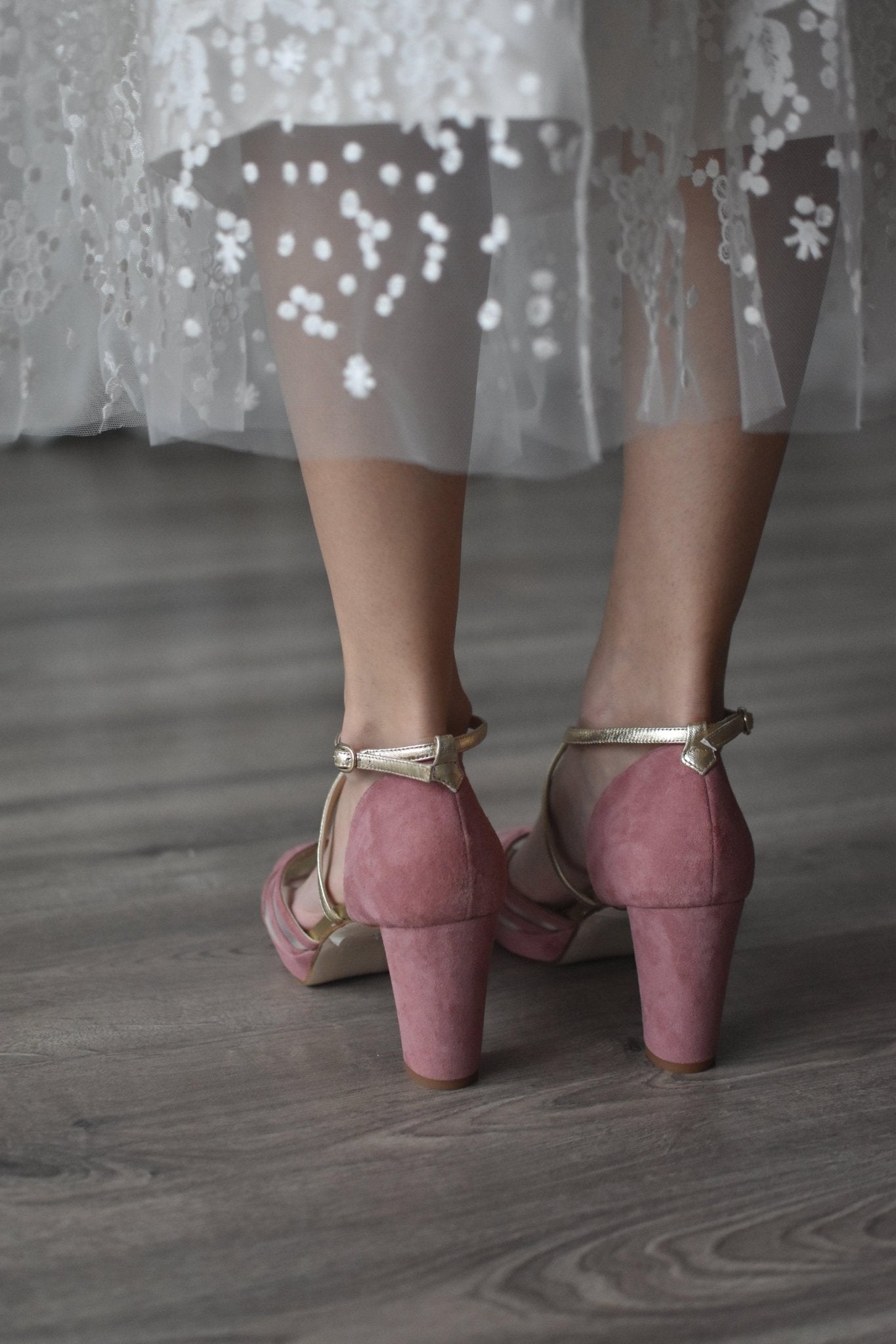 ANTONELLA rosa antique - oro midi - zapatos_novia