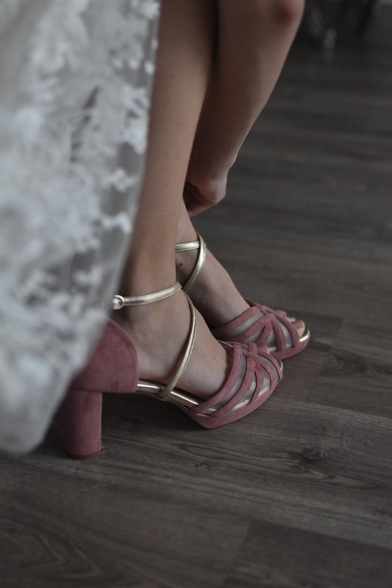 ANTONELLA rosa antique - oro midi - zapatos_novia