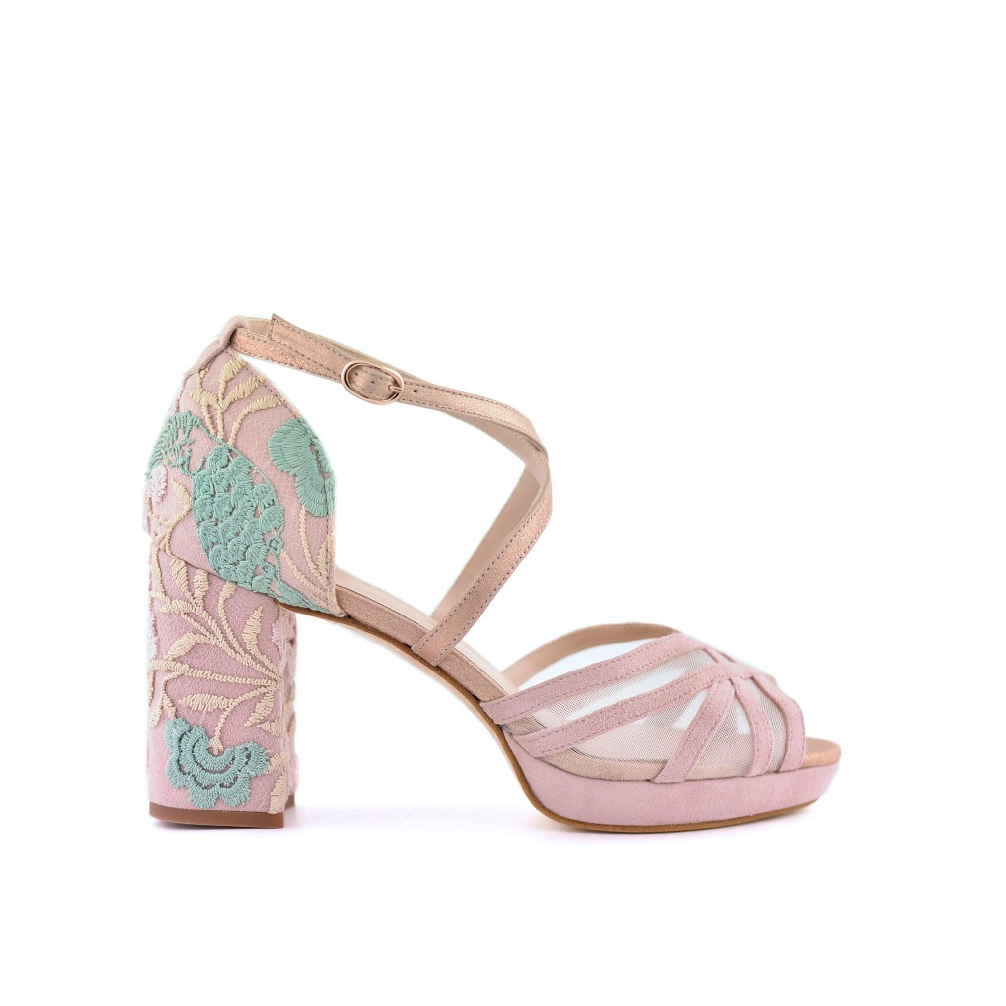 Antonella Rosa Soft Pink Pineapple Midi — Zapatos de novia Lomas Shoes