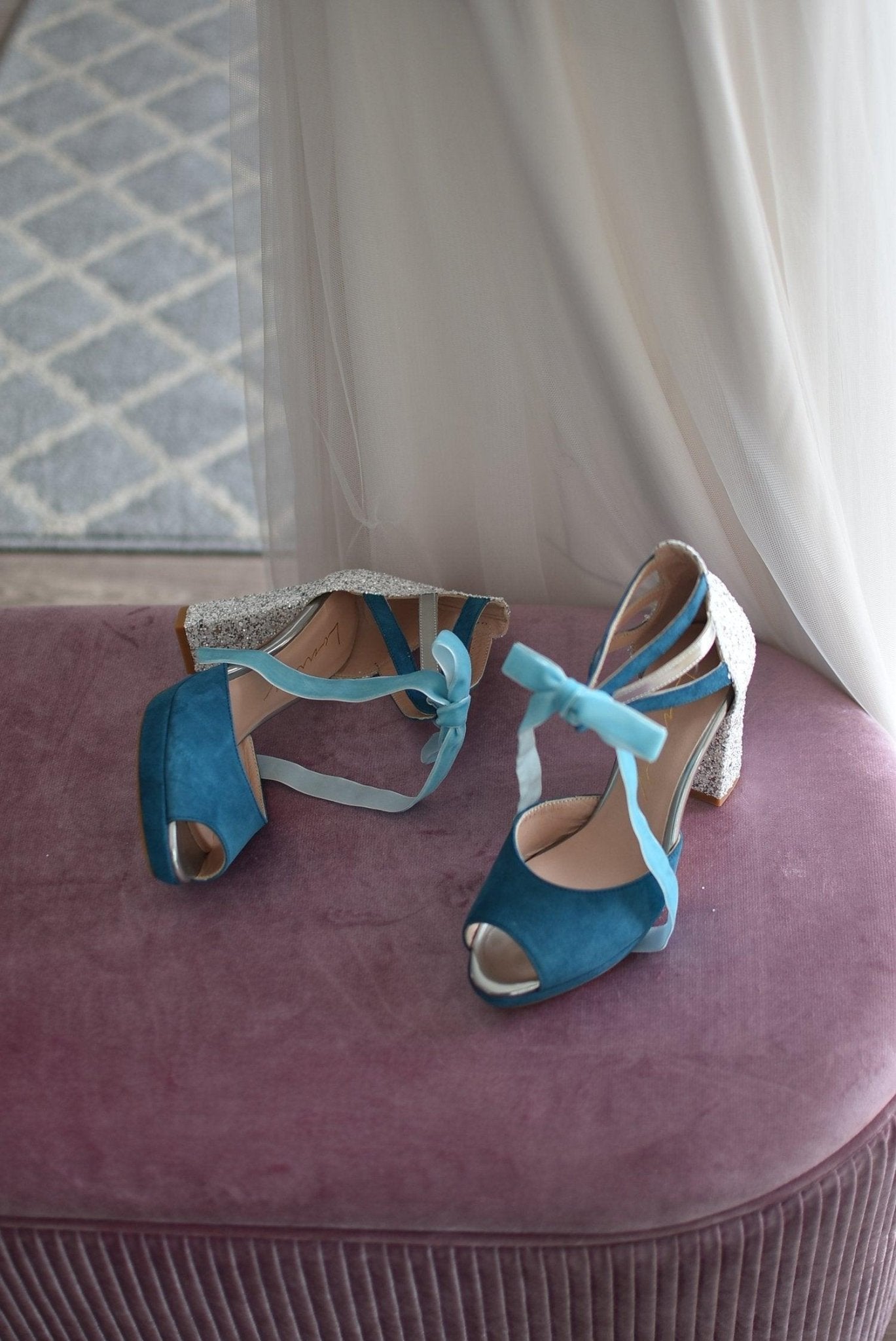 AYLA azul mallard glitter cristal 95 - zapatos_novia