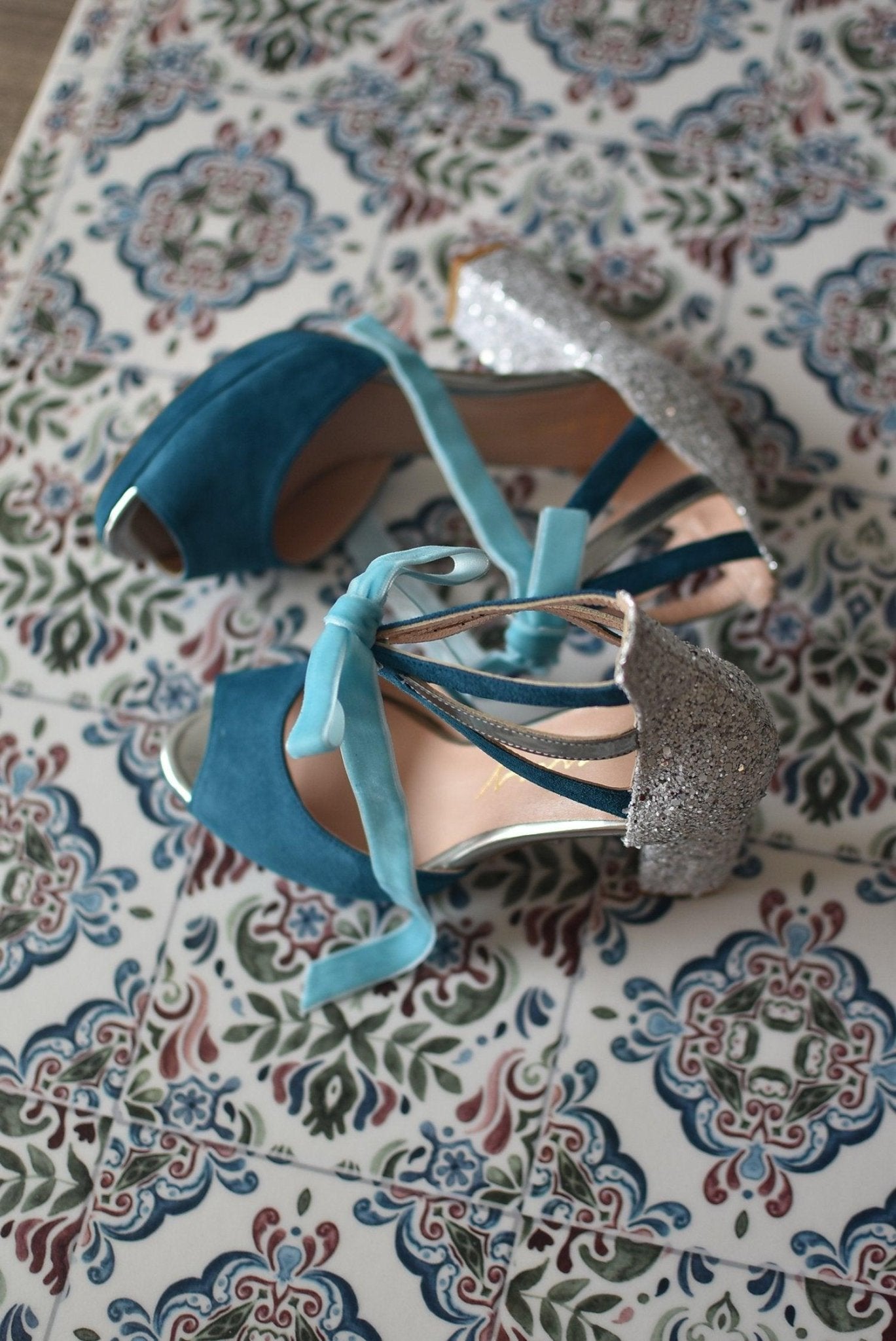 AYLA azul mallard glitter cristal 95 - zapatos_novia