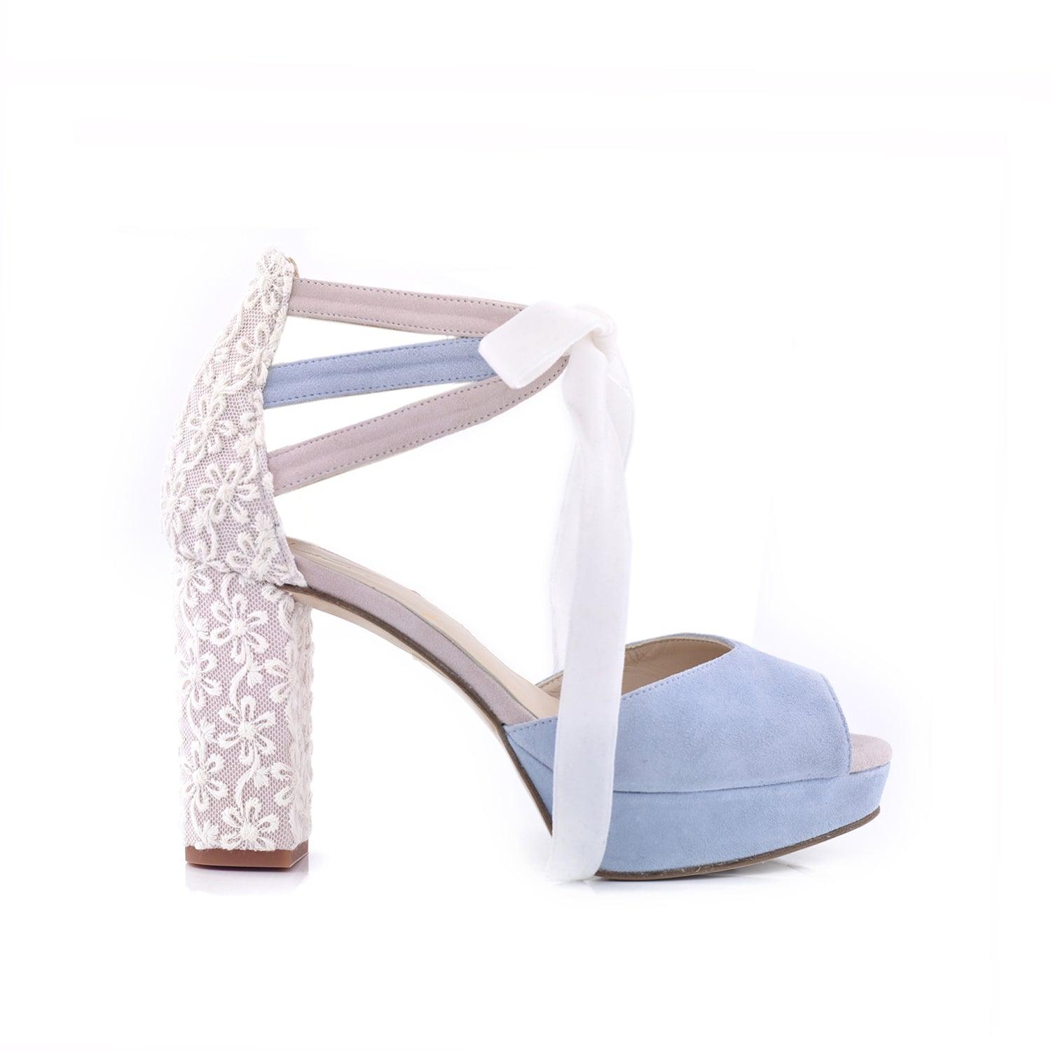 Ayla Celeste Y Rosa Suave Alto — Zapatos de novia Lomas Shoes
