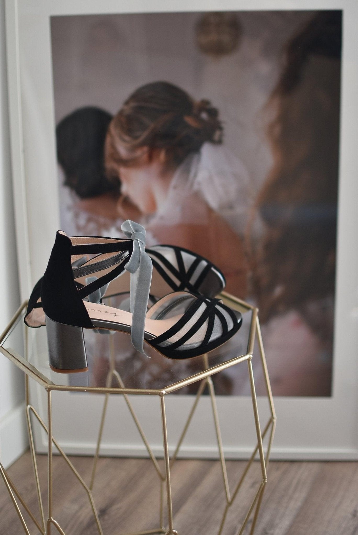 AYLA LANZAROTE black silver mini - zapatos_novia