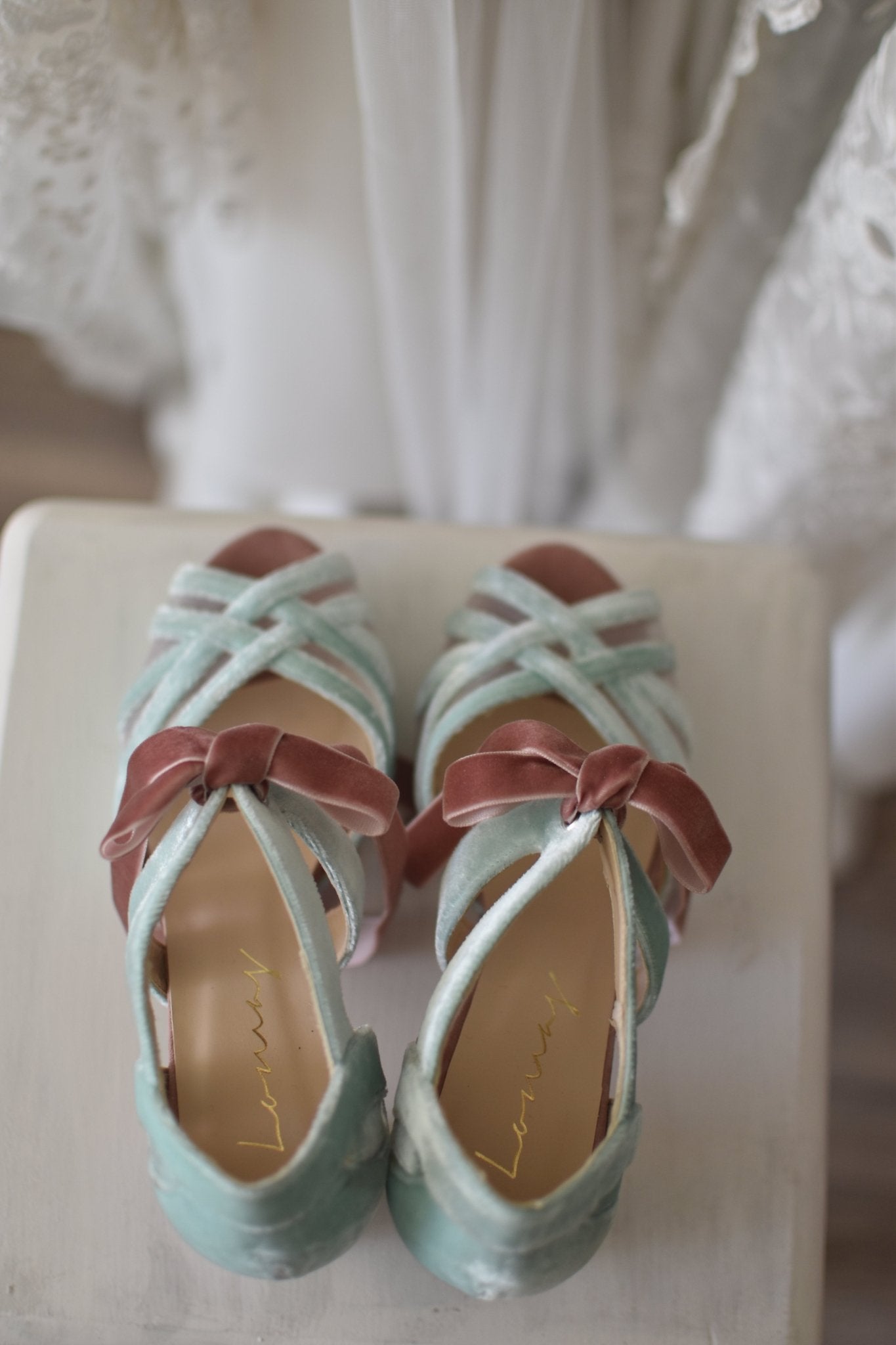 CIARA Blossom velvet mint 95 - zapatos_novia