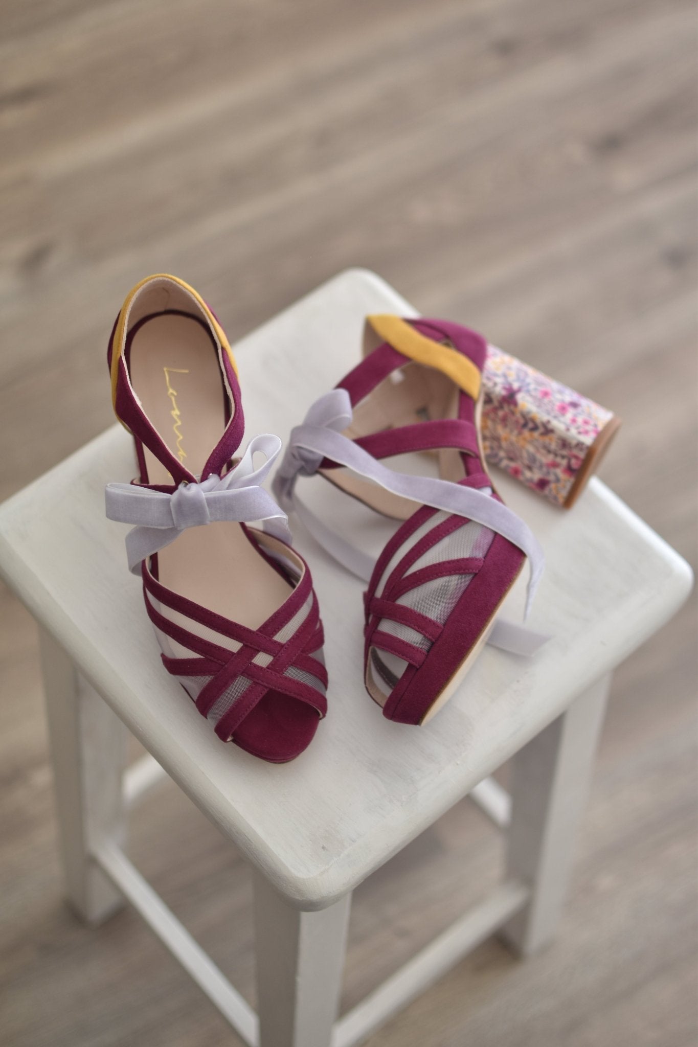 CIARA burdeos y mostaza May red 85 - zapatos_novia