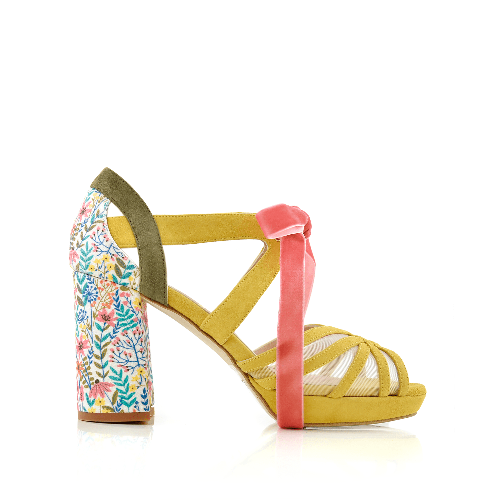 Ciara Amarillo Mostaza Y Kaki Midi — Zapatos de novia Lomas Shoes