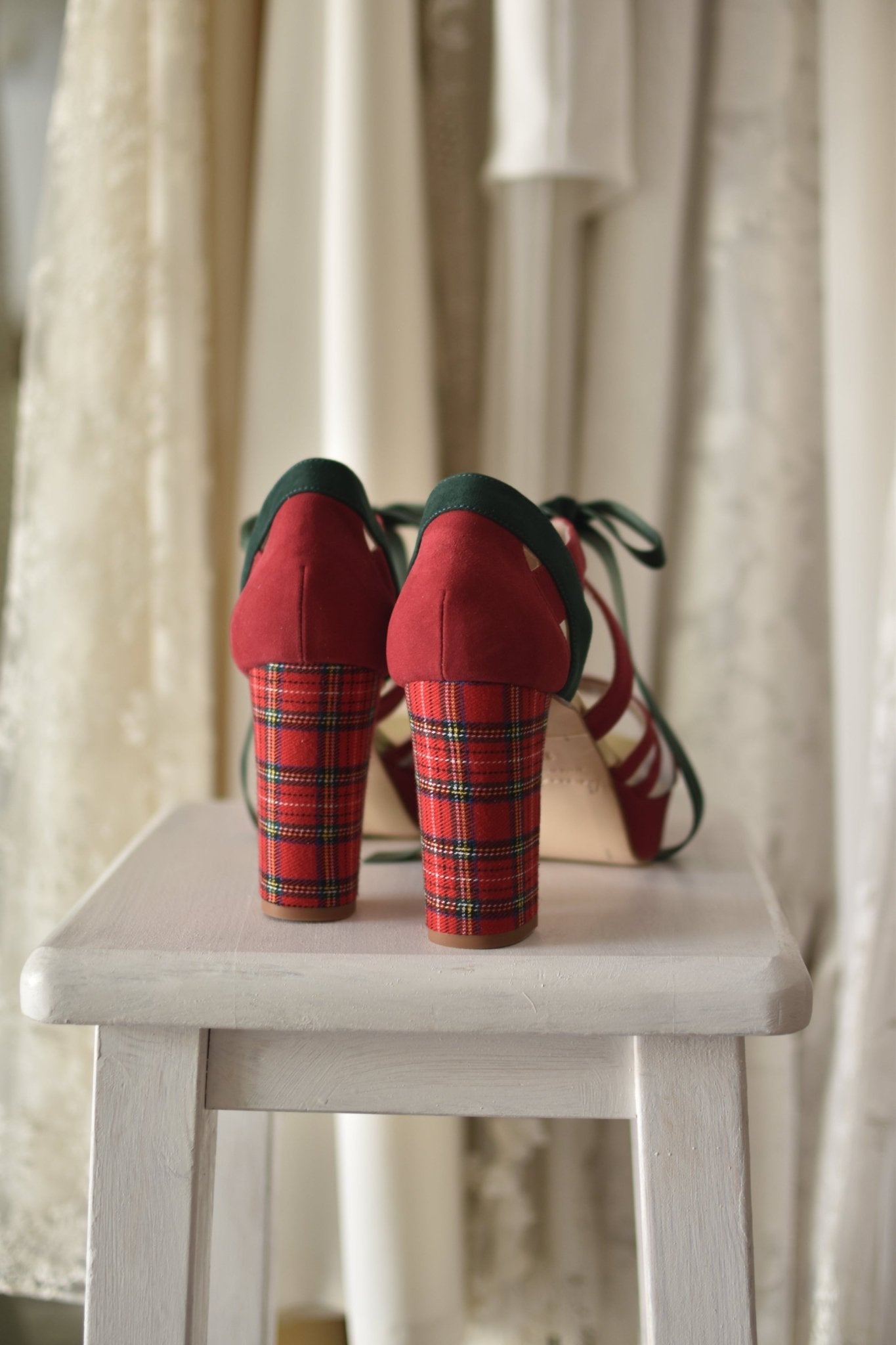 CIARA red tartan 95 - zapatos_novia