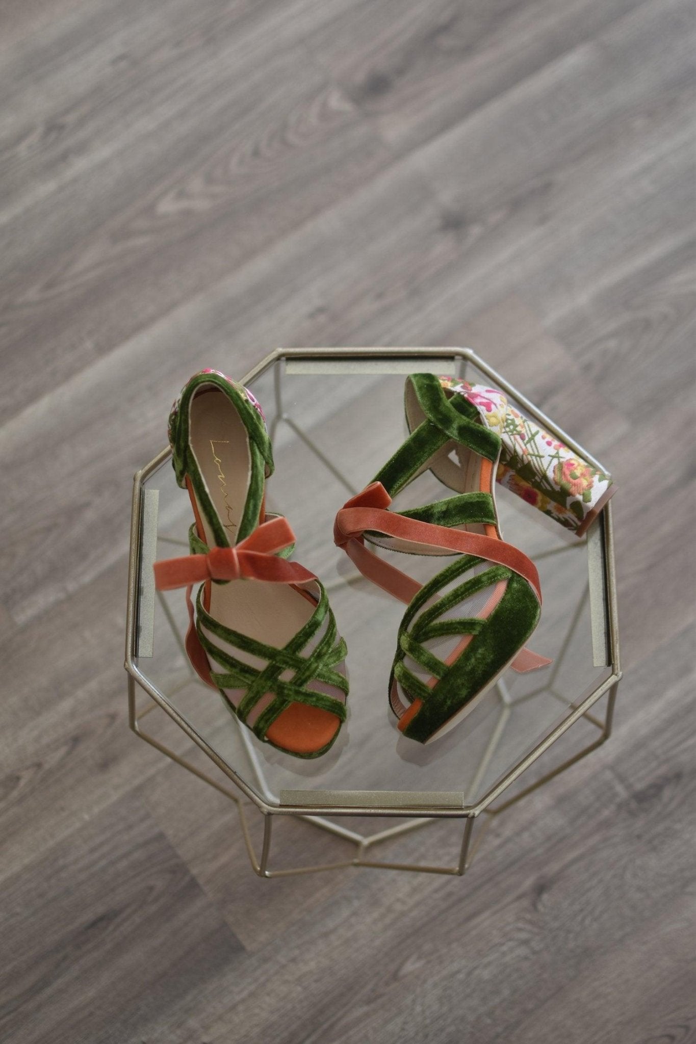 CIARA verde Amazonas velvet Mandarín 95 - zapatos_novia