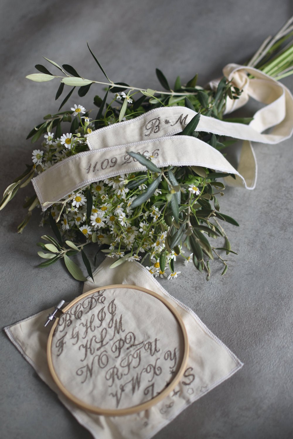 Cinta de ramo novia bordado RÚSTICA - zapatos_novia