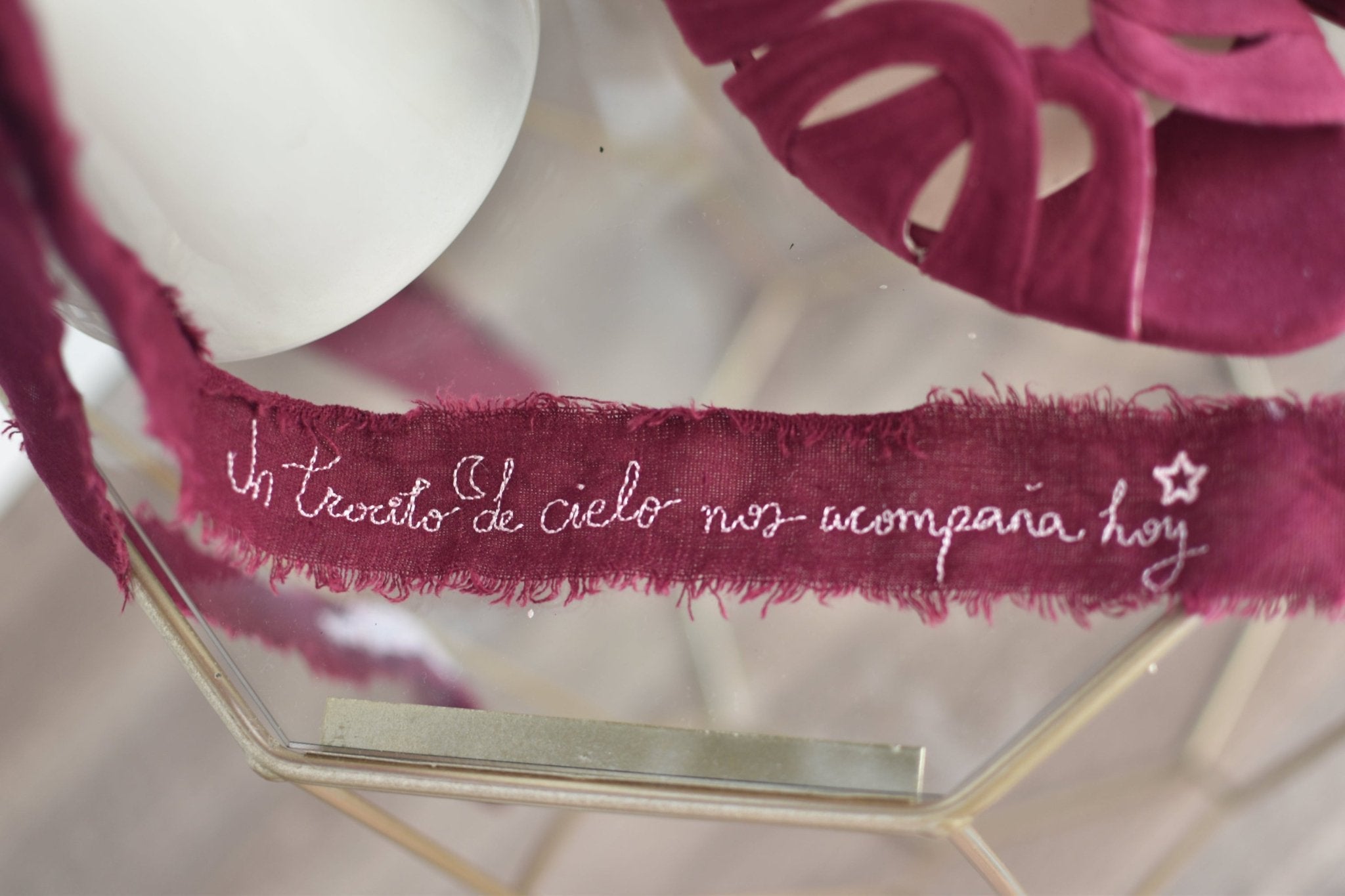 Cinta de ramo novia bordado Un trocito de cielo nos acompaña hoy - zapatos_novia