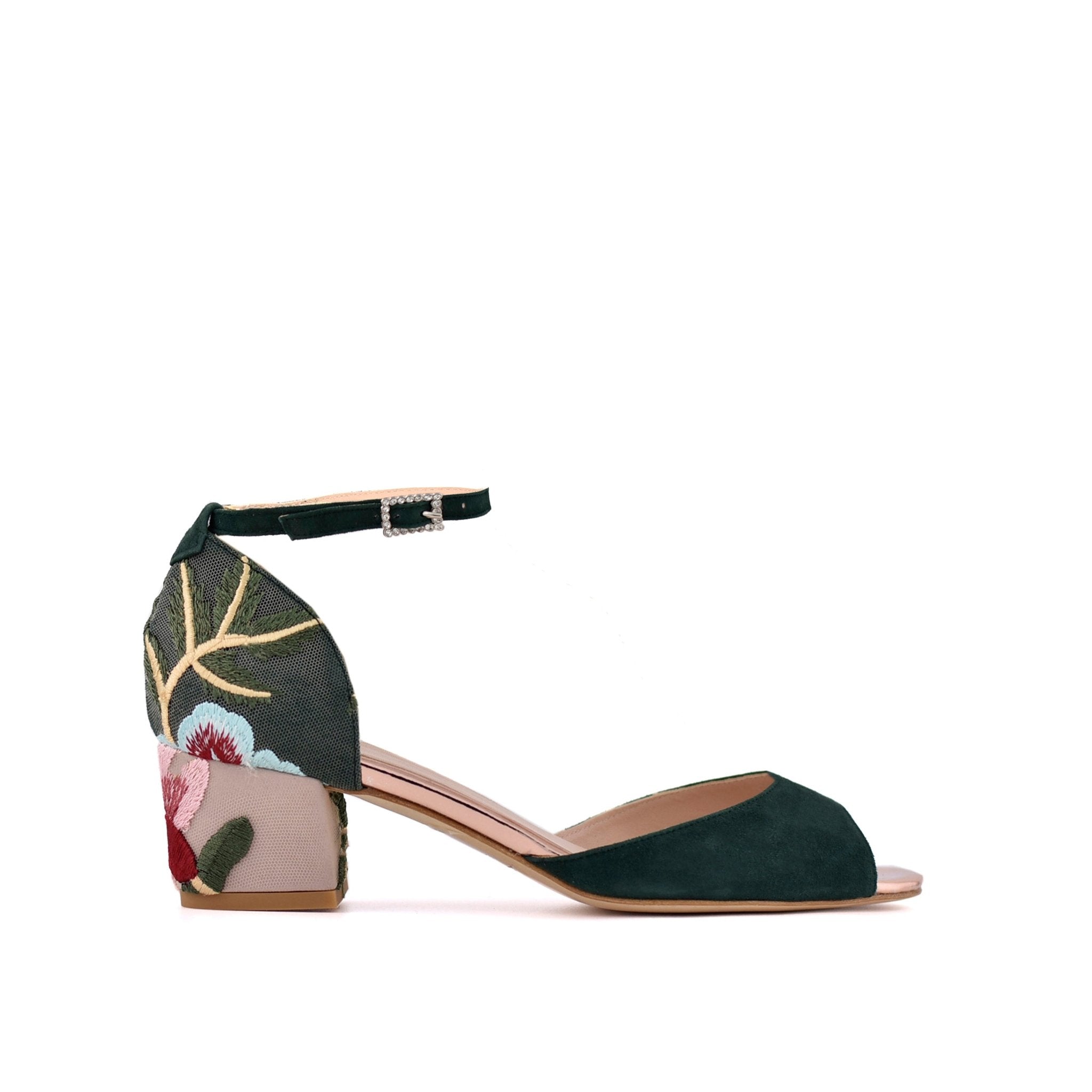 Diana Verde Tejido Mini — Zapatos de novia Lomas Shoes