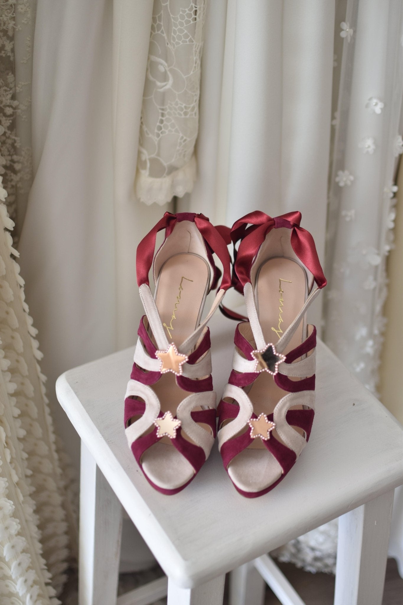 .EN STOCK LOVE ARAVIS burdeos TALLA 38.5 - zapatos_novia