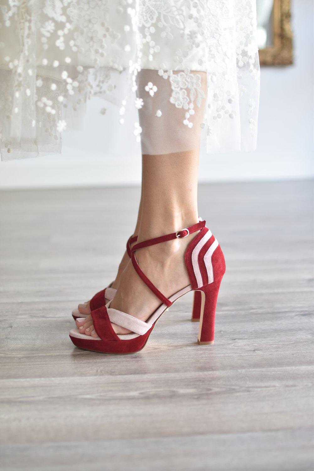 .EN STOCK MARSELLA carmín y maquillaje TALLA 39 - zapatos_novia