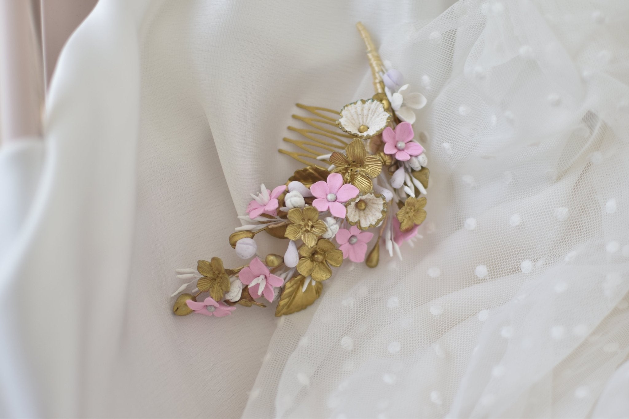 EN STOCK Tocado porcelana novia rosa - zapatos_novia