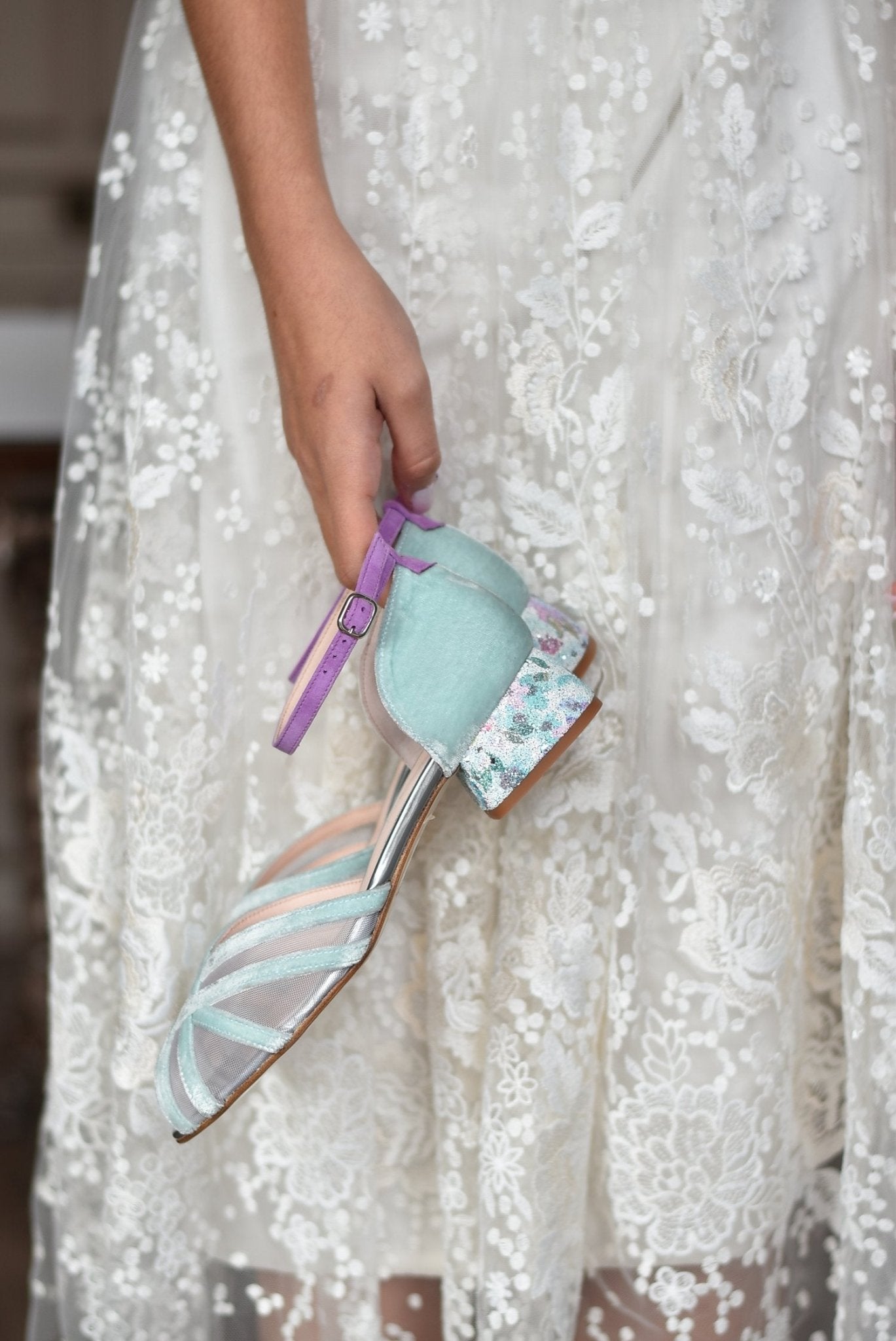 GRETA Blossom mint velvet 3cm - zapatos_novia