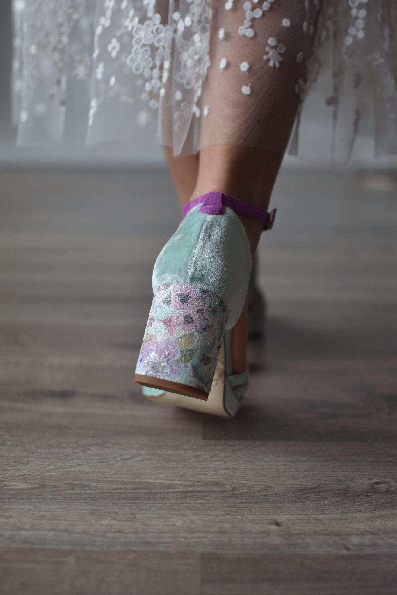 GRETA Blossom mint velvet petit - zapatos_novia
