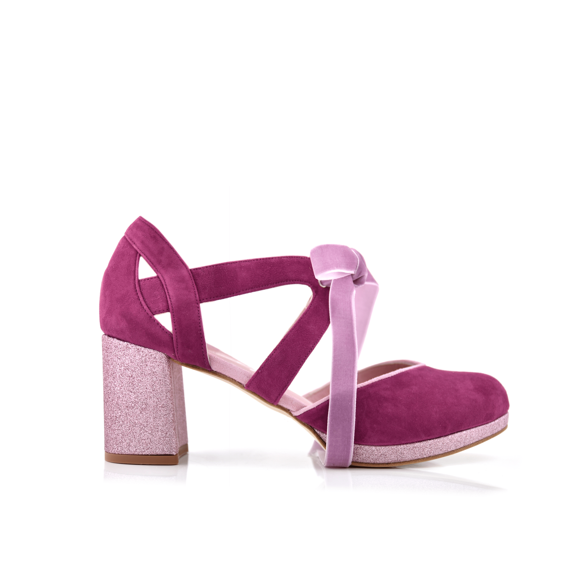 Hera Burdeos Glitter Petit — Zapatos de novia Lomas Shoes