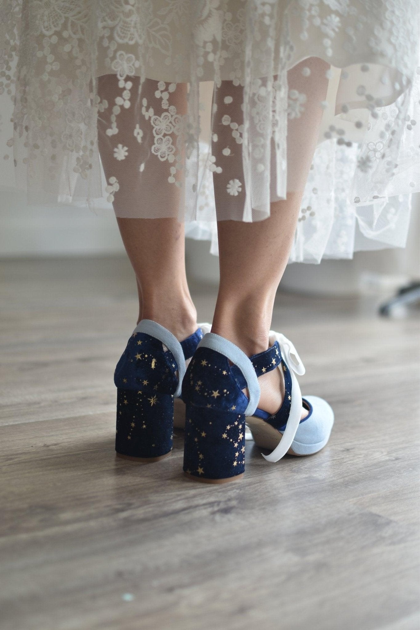HERA cerrado clear blue y azul deep Constelación mini - zapatos_novia