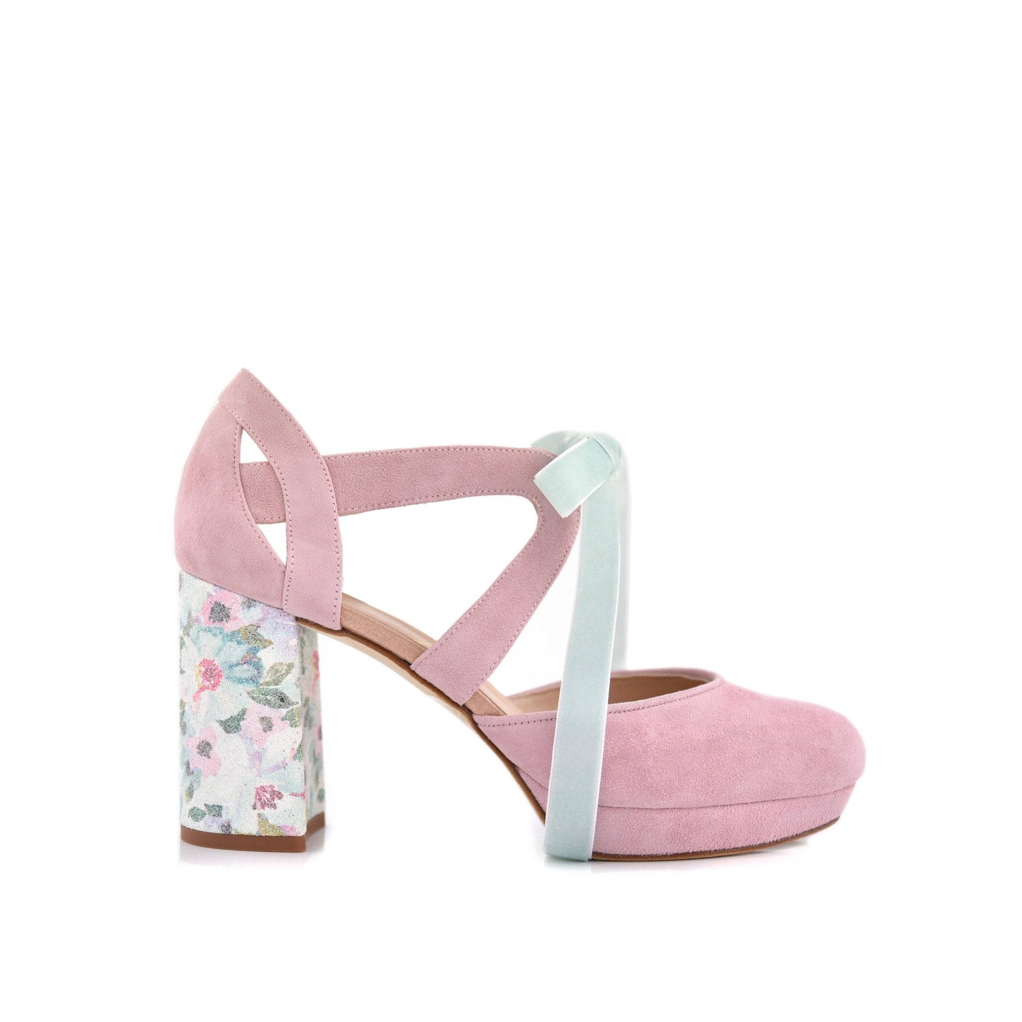 Hera Rosa Claro Aquarelle Midi — Zapatos de novia Lomas Shoes