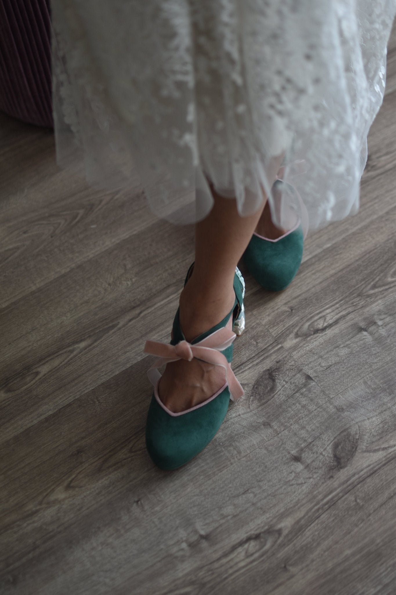 HERA cerrado verde olvido bordado Atenas mini - zapatos_novia