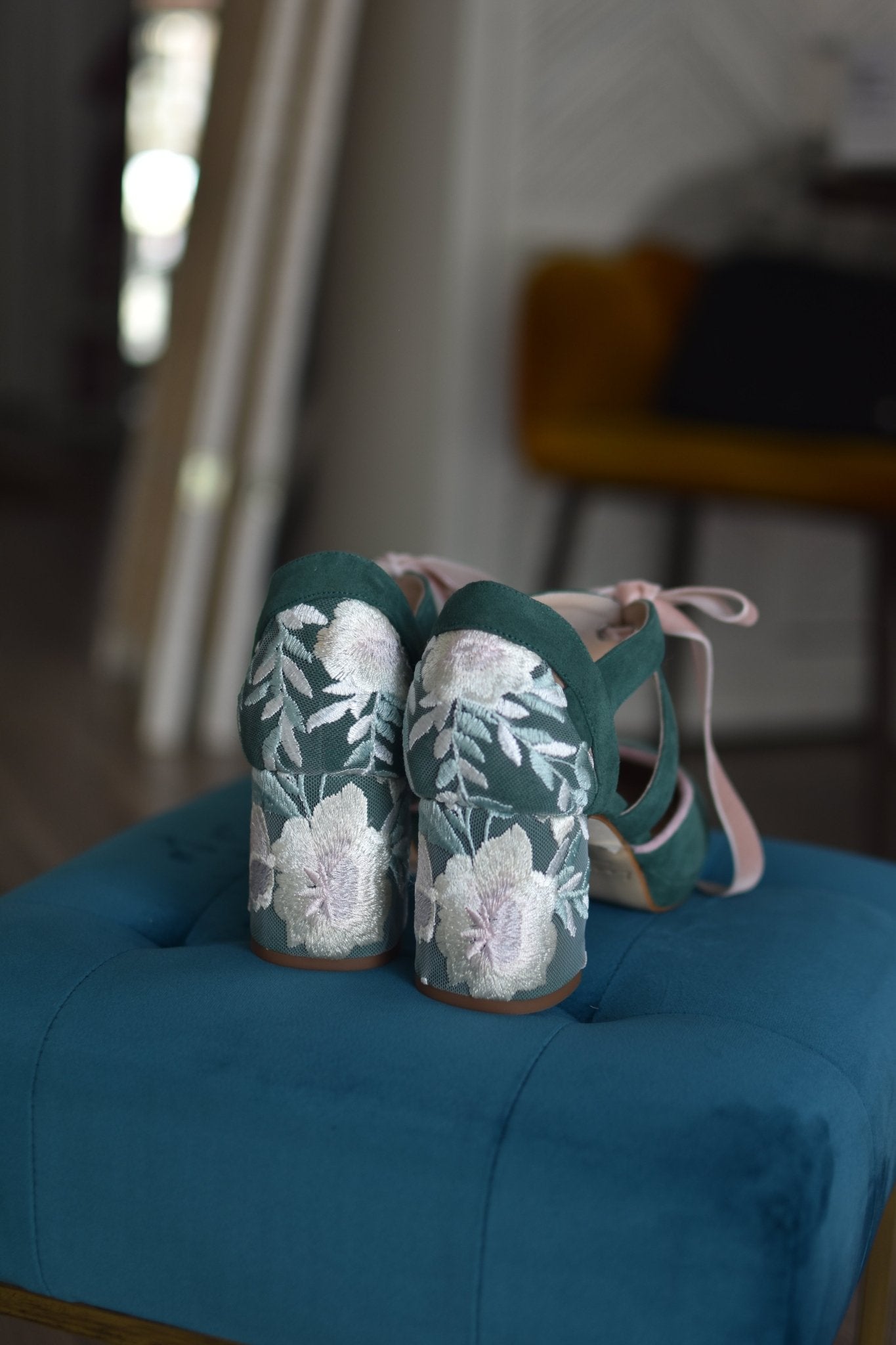 HERA cerrado verde olvido bordado Atenas mini - zapatos_novia
