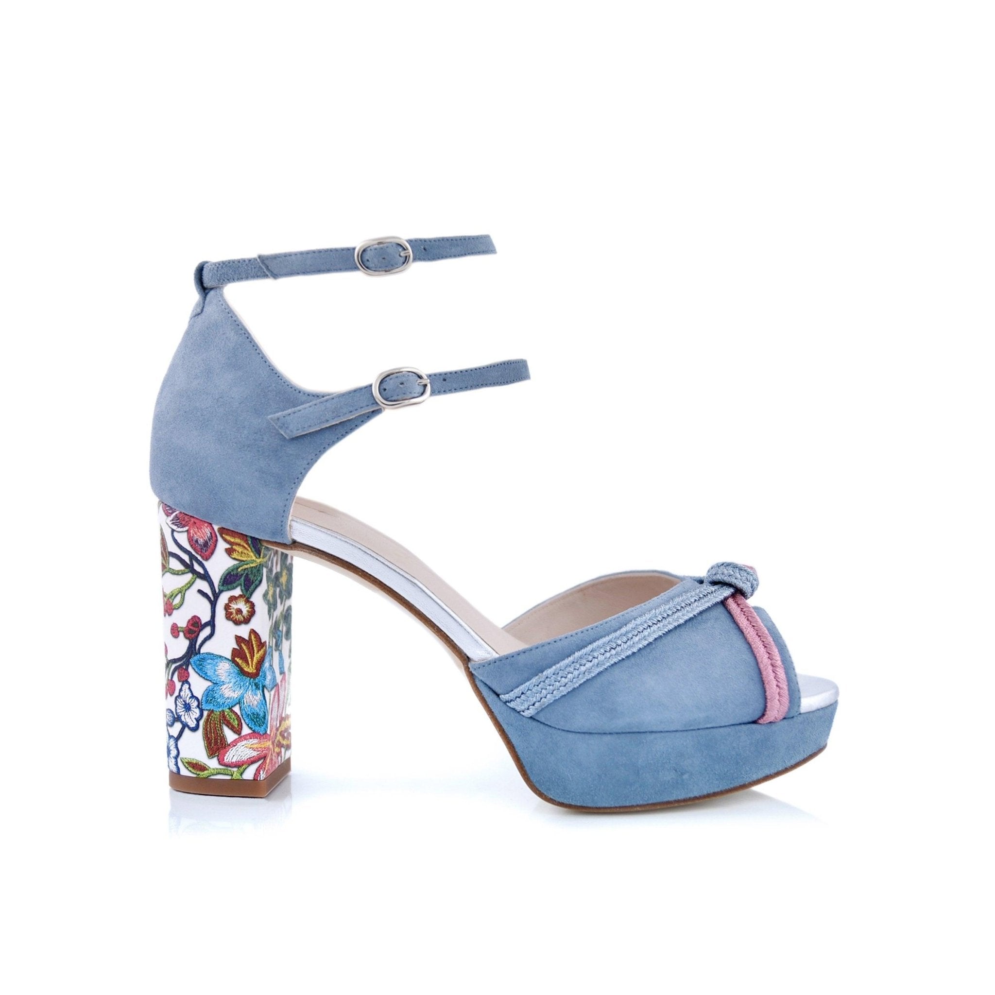 Hibisco Celeste Forrado Alto — Zapatos de novia Lomas Shoes