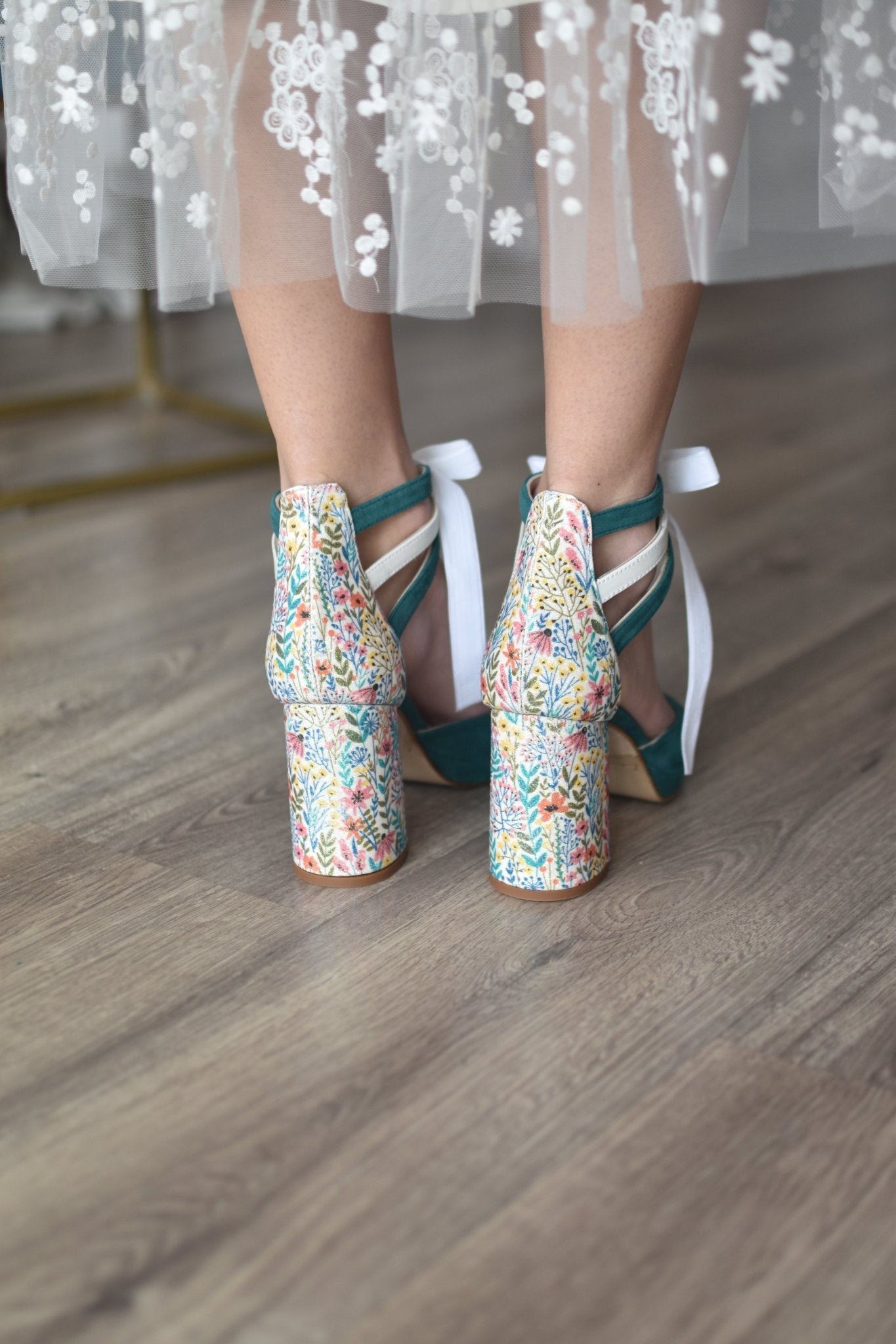 LOLA - AYLA verde botella Aquarelle 85 - zapatos_novia