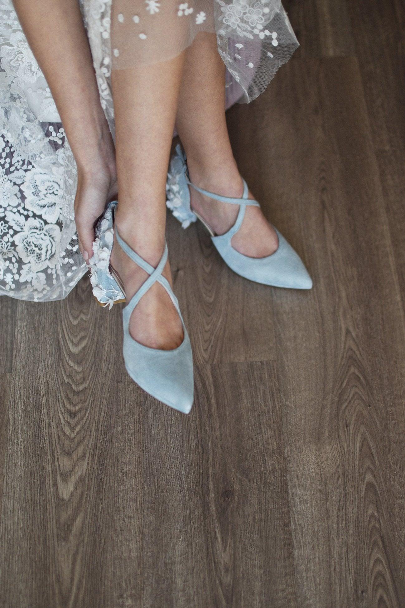 LOLA azul paraíso Petals petit - zapatos_novia