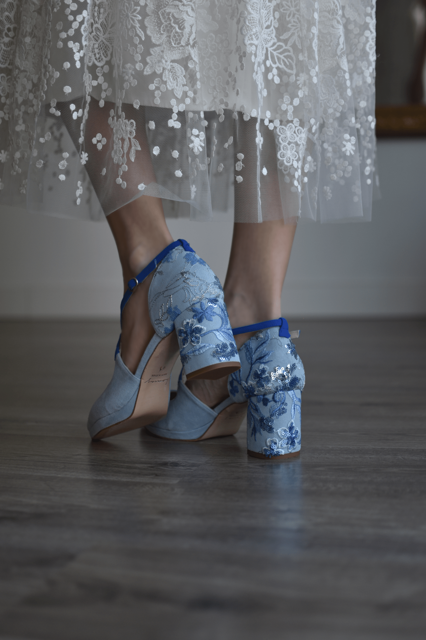 LOLA celeste grafito azulón petit - zapatos_novia