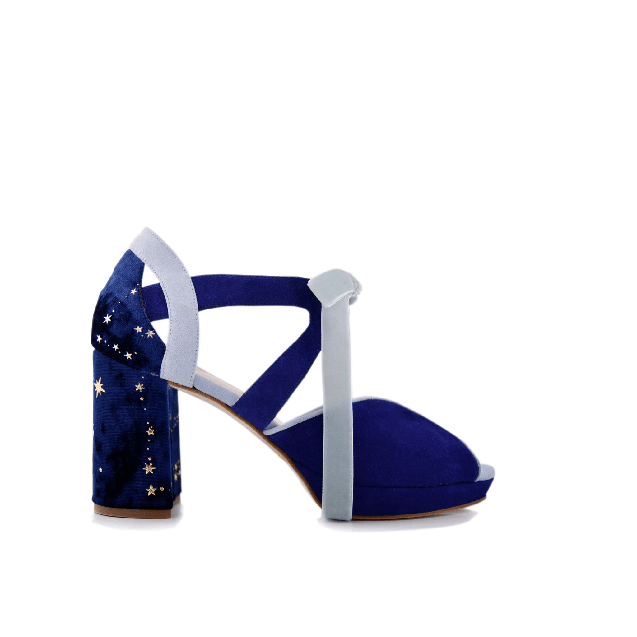 Medialuna Azul Constelación Midi — Zapatos de novia Lomas Shoes