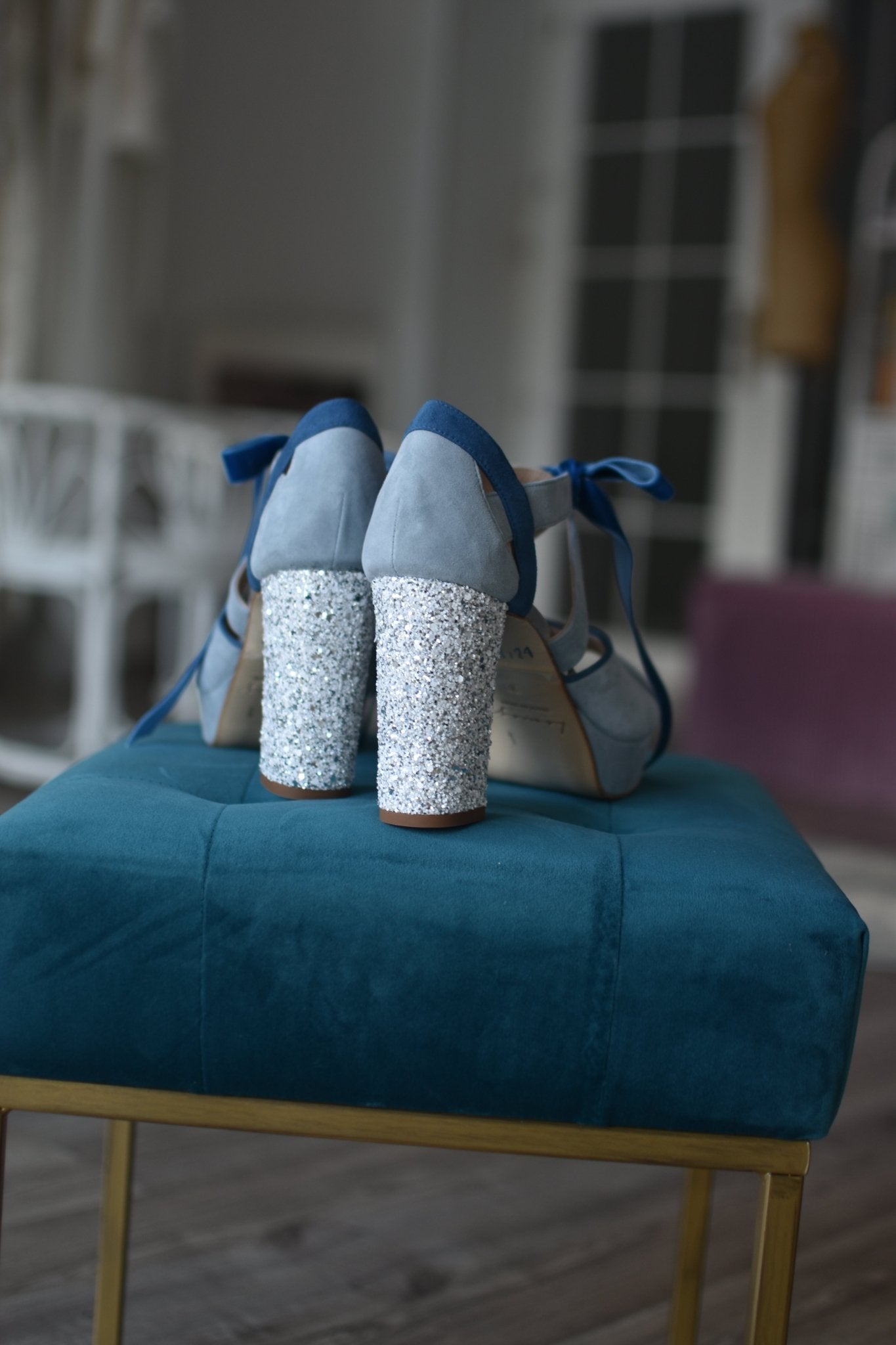 MEDIA LUNA celeste glitter cristal 95 - zapatos_novia