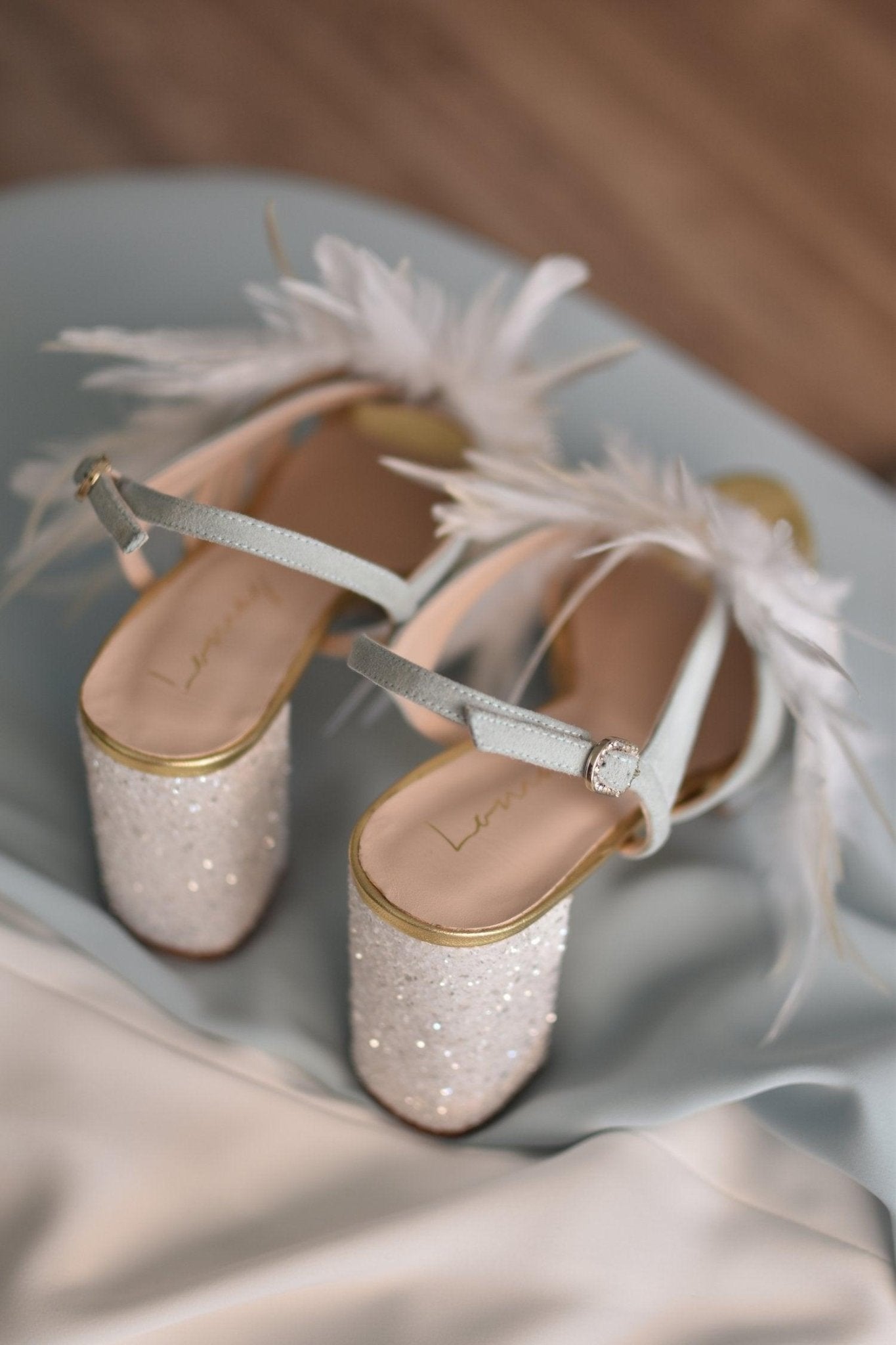 Miley azul paraíso plumas tacón 11cm - zapatos_novia