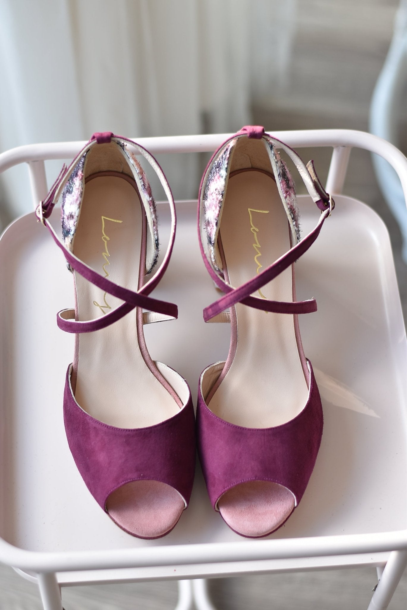 Rosalía abierto burdeos Tweed 85 - zapatos_novia