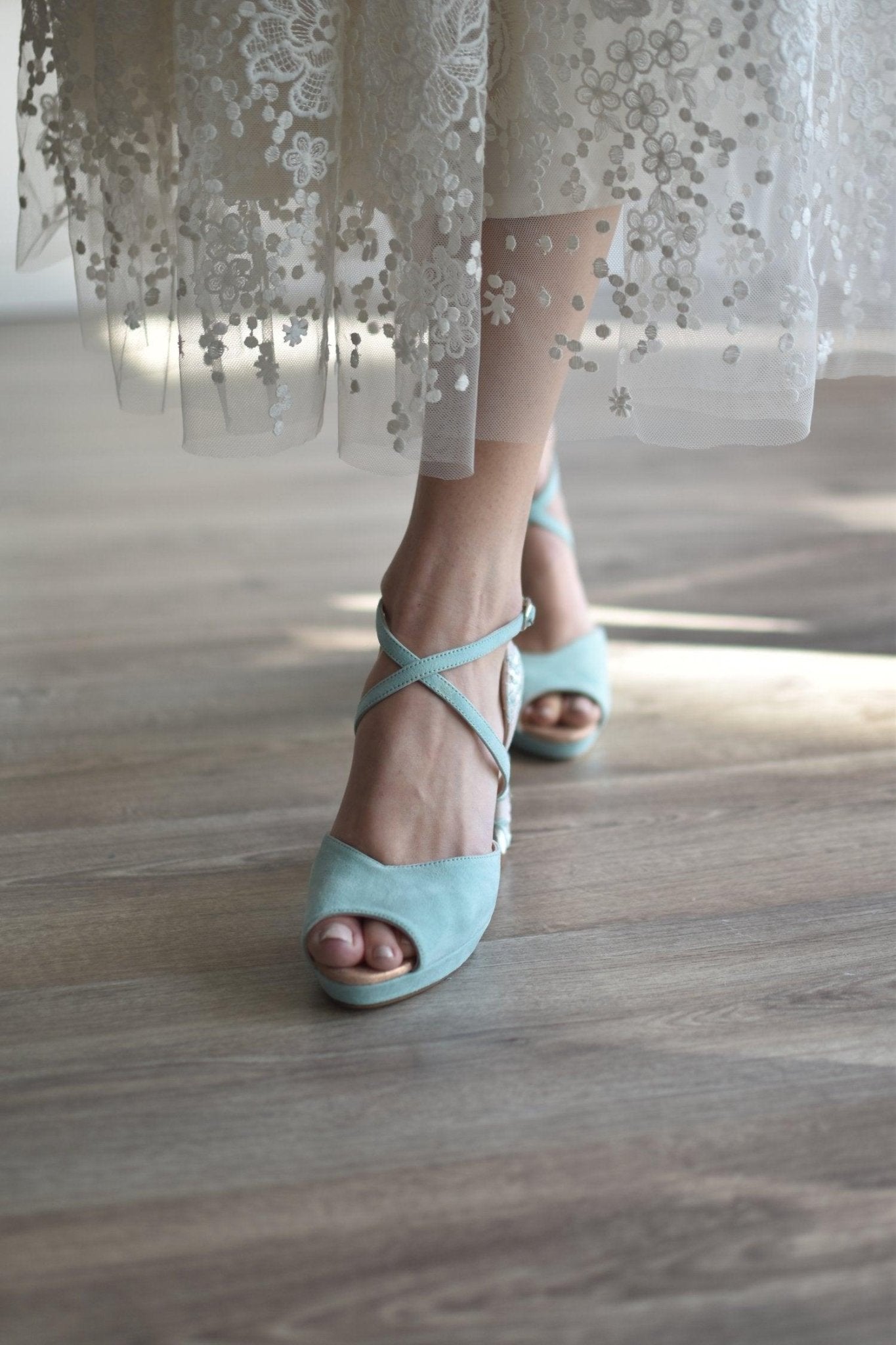 ROSALÍA abierto mint bordado Anais 85 - zapatos_novia