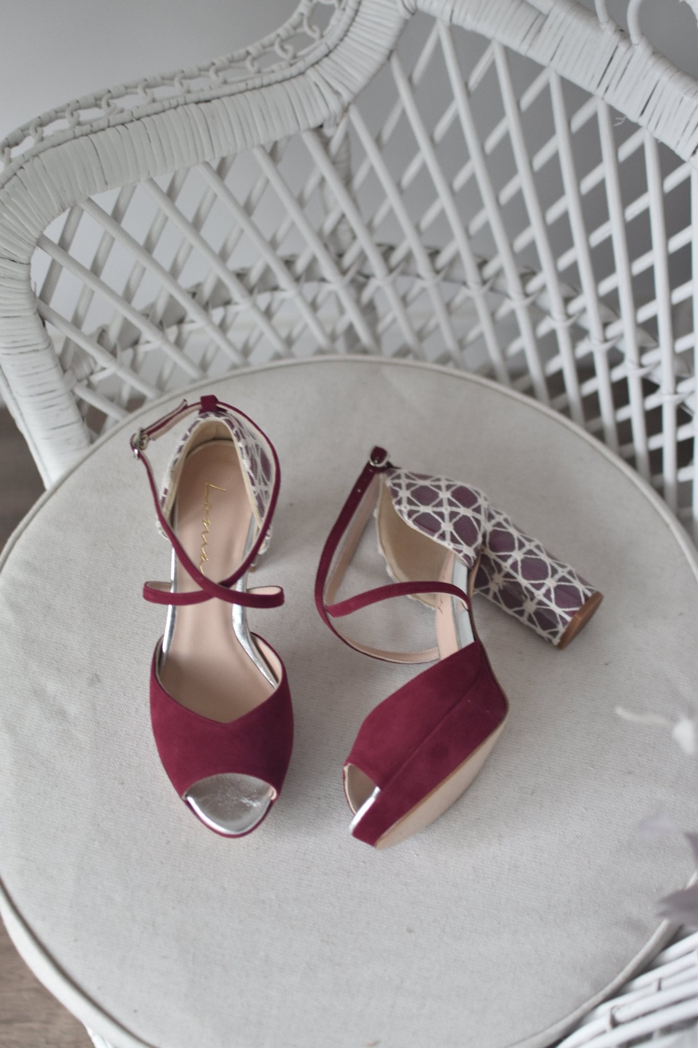 ROSALÍA abierto rojo tejido red 95 - zapatos_novia