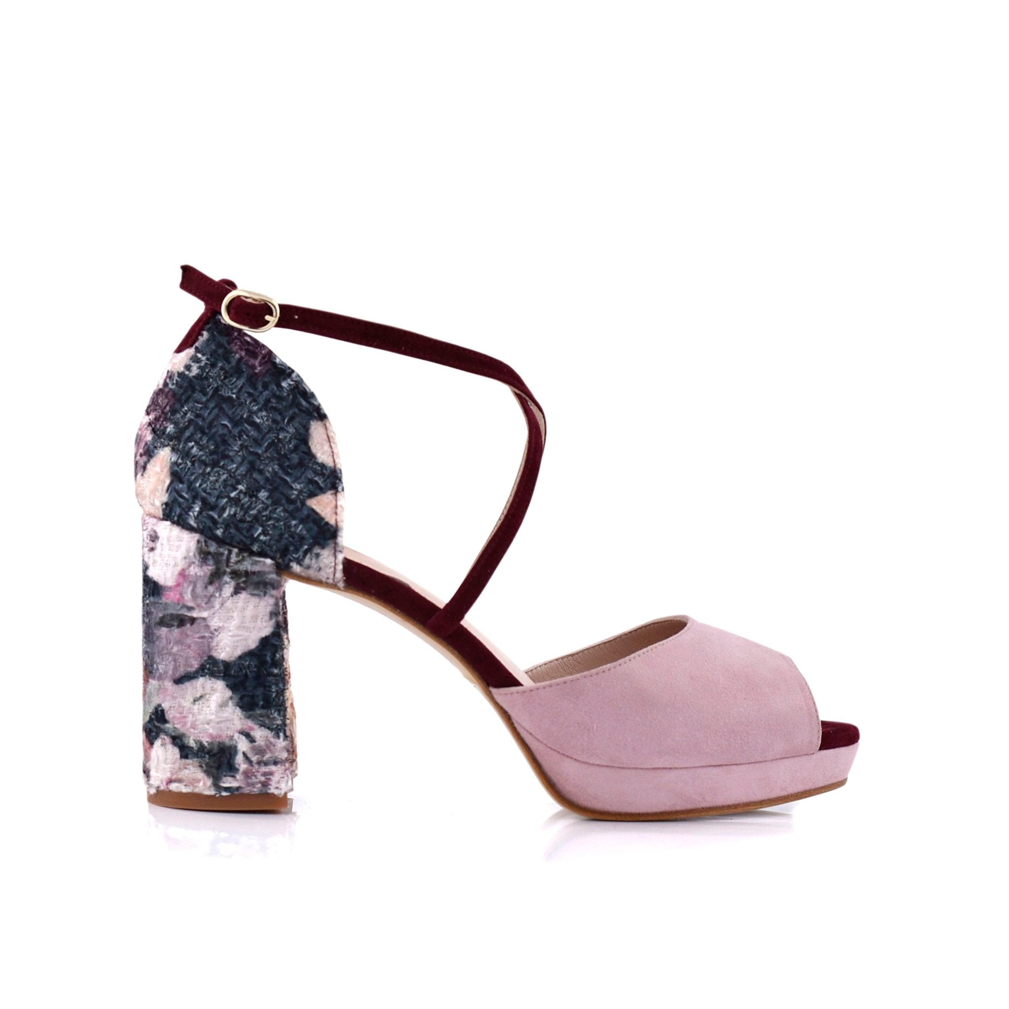 Rosalía Rosa Claro Forrado Midi — Zapatos de novia Lomas Shoes