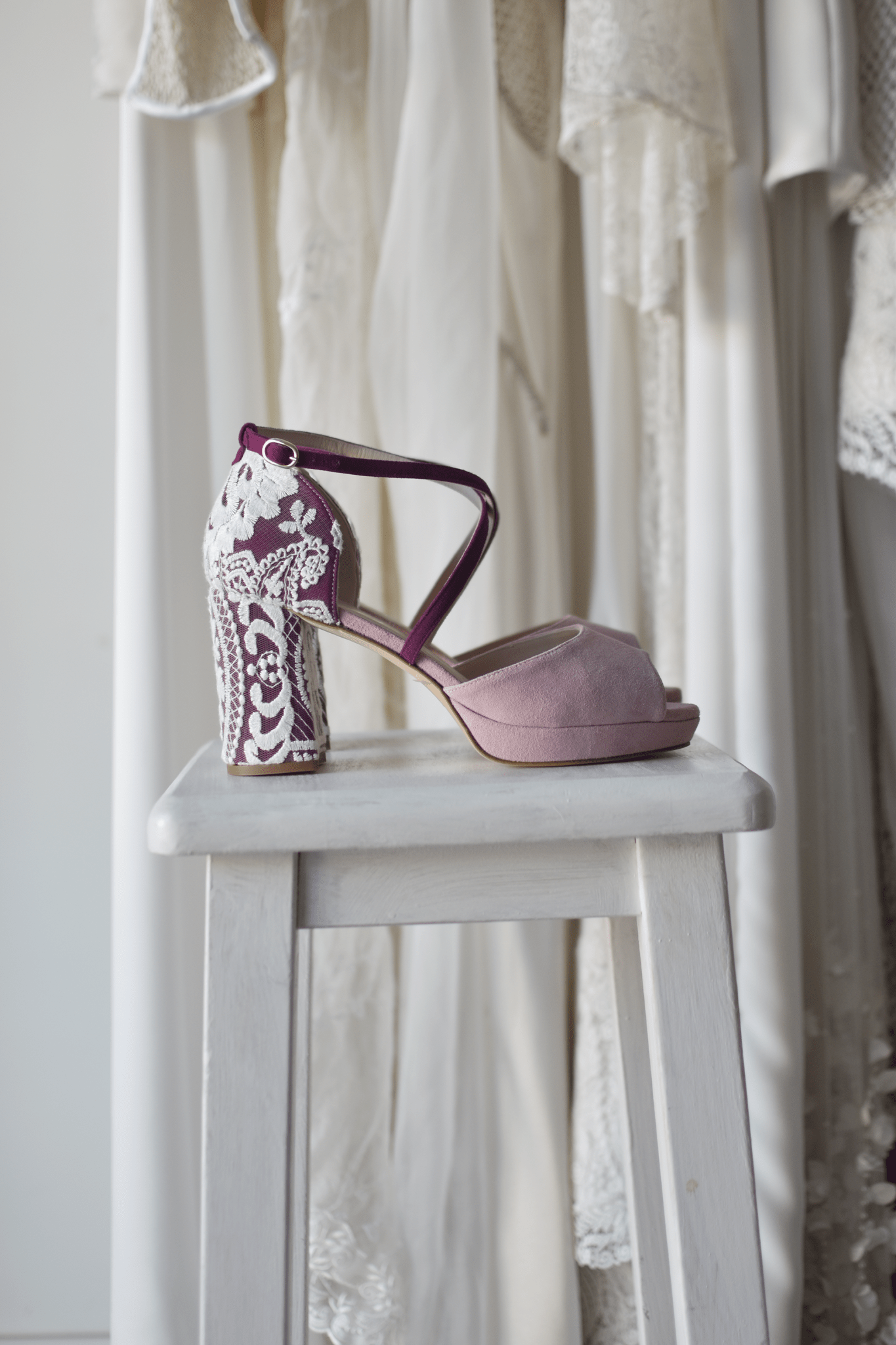 ROSALÍA abierto rosa y burdeos buganvilla Esperanza 85 - zapatos_novia