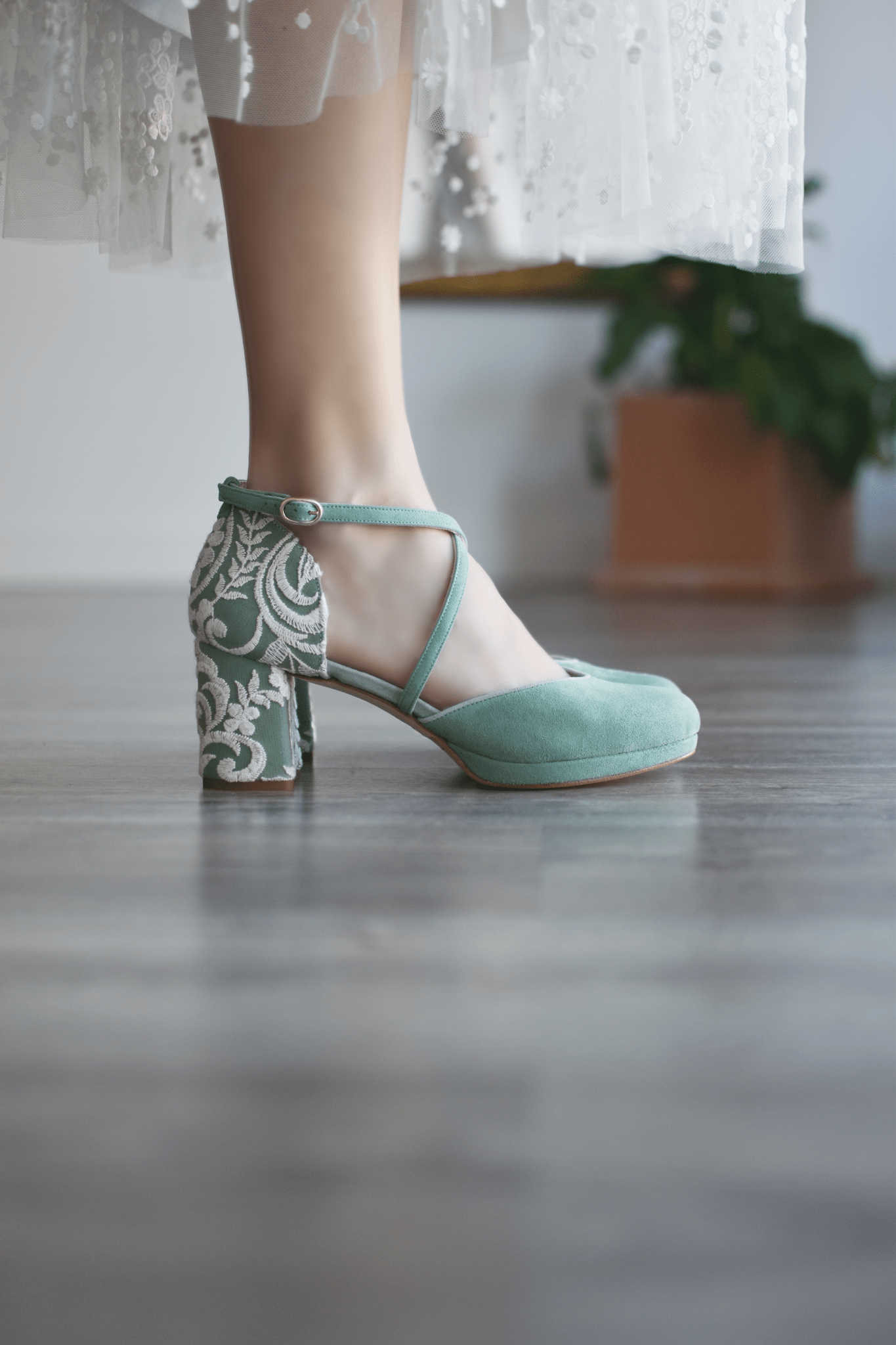 ROSALÍA cerrado eucalipto Mary petit - zapatos_novia
