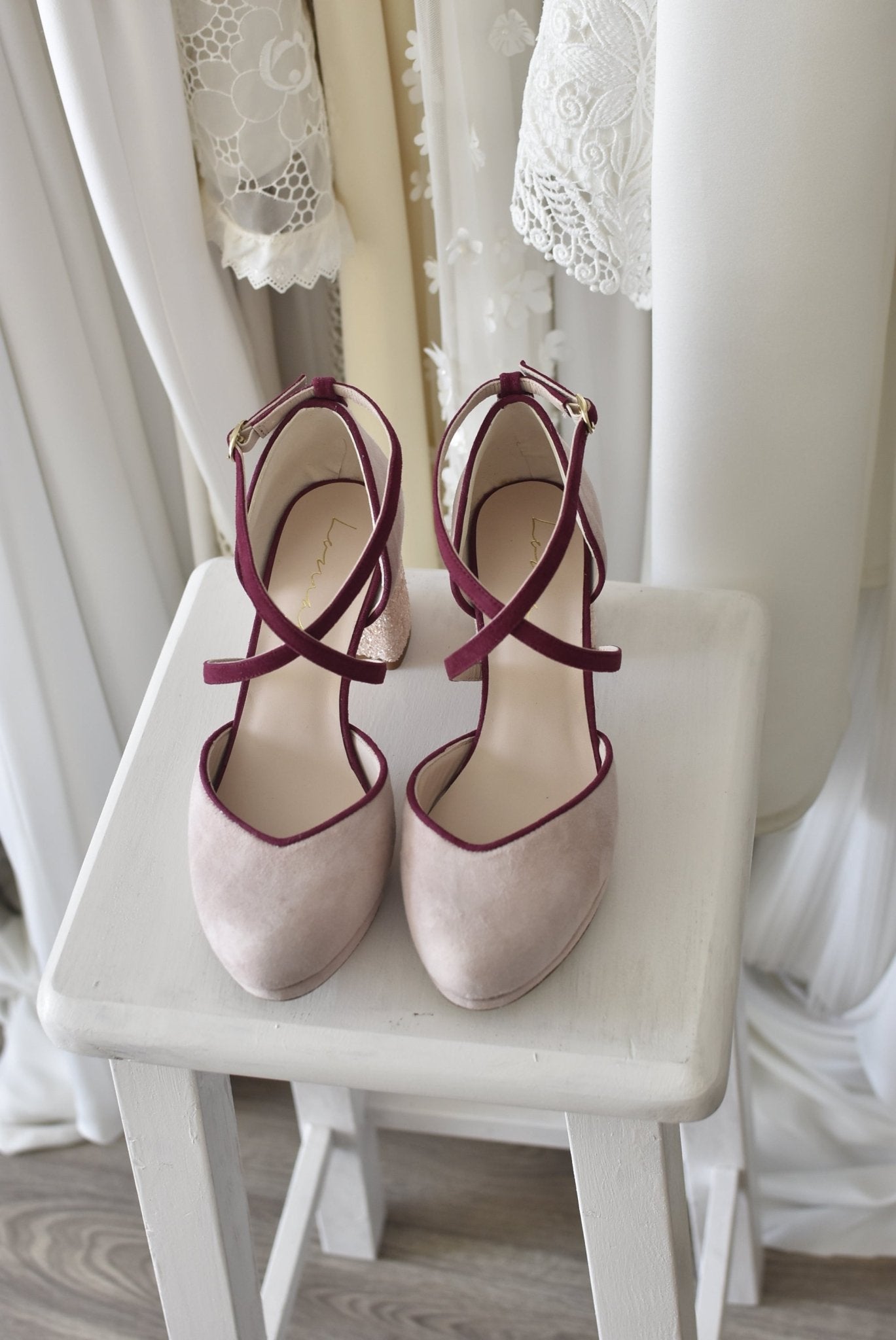 ROSALÍA cerrado pink glitter party rosa mini - zapatos_novia