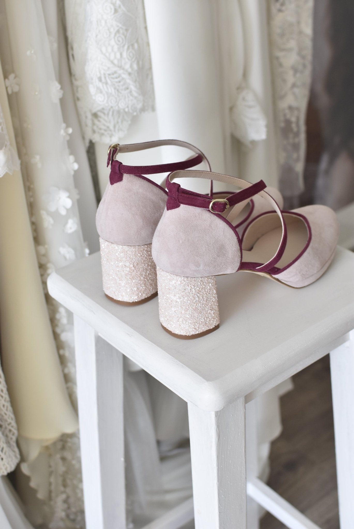 ROSALÍA cerrado pink glitter party rosa mini - zapatos_novia
