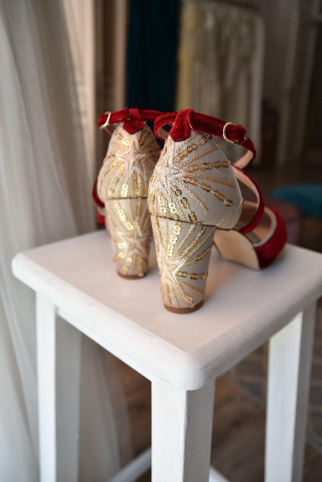 ROSALÍA cerrado red velvet Ceres 85 - zapatos_novia